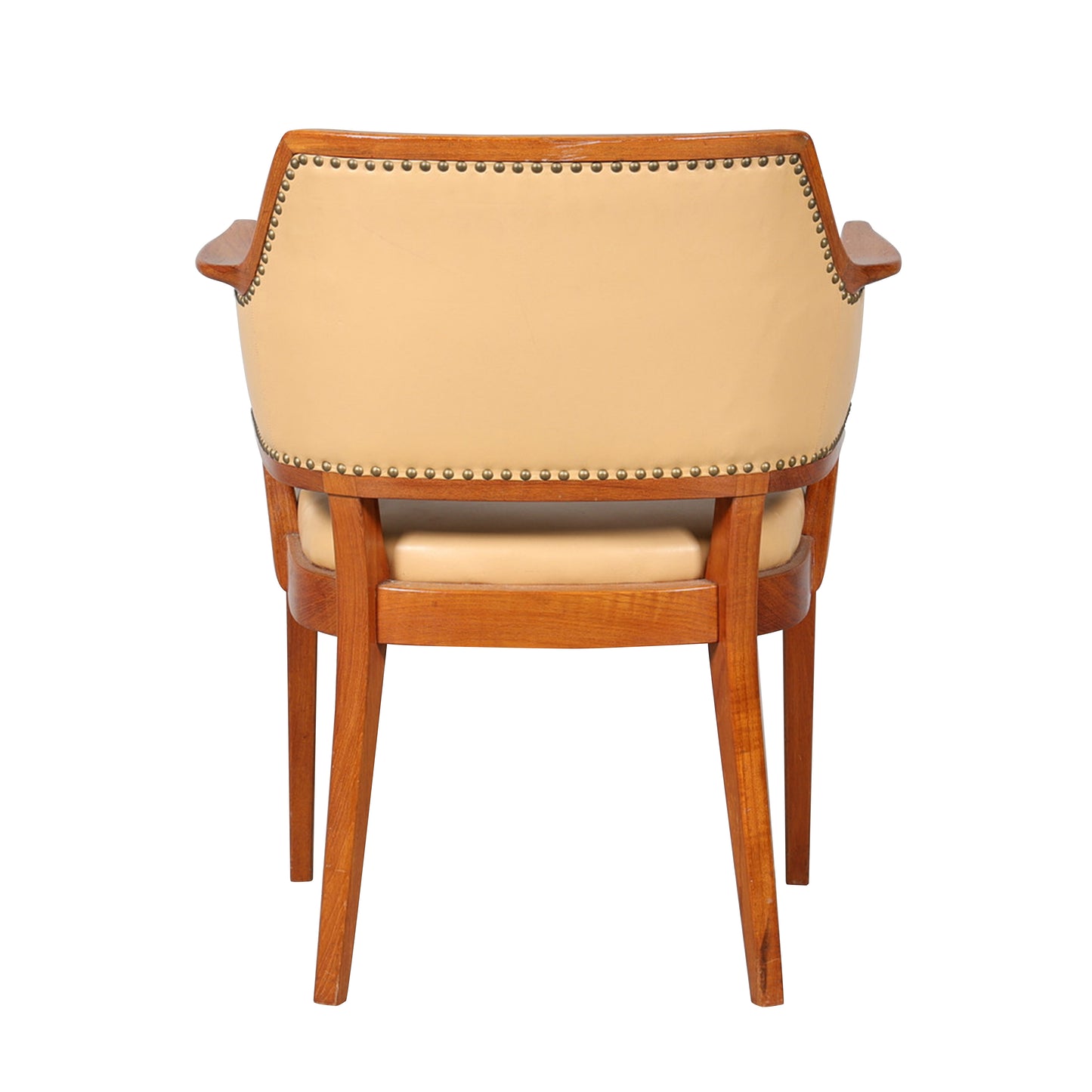 Pair of Vintage Swedish Birch Armchairs with Leather Upholstery, 1940s/50s