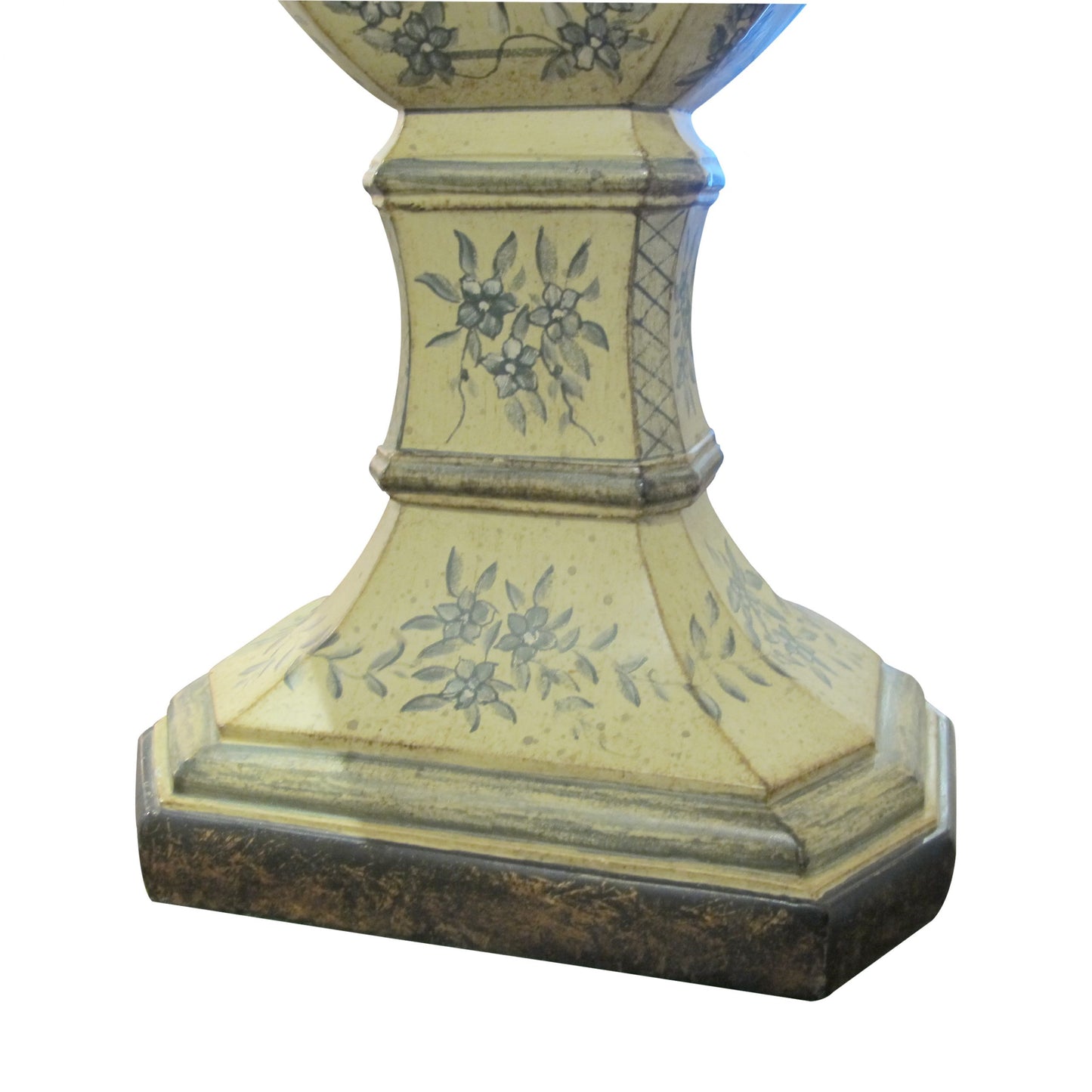French 1950s Pair Of Painted Toleware Table Lamps