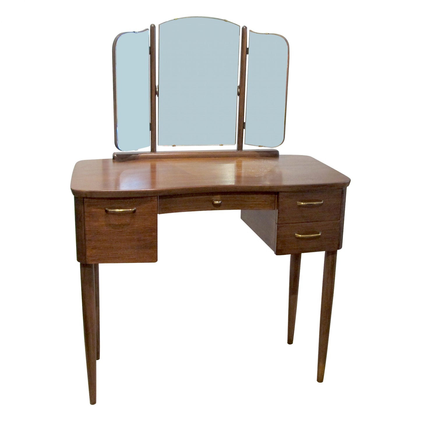 1940s Scandinavian Vanity Dressing Table With Its Triptych Mirror