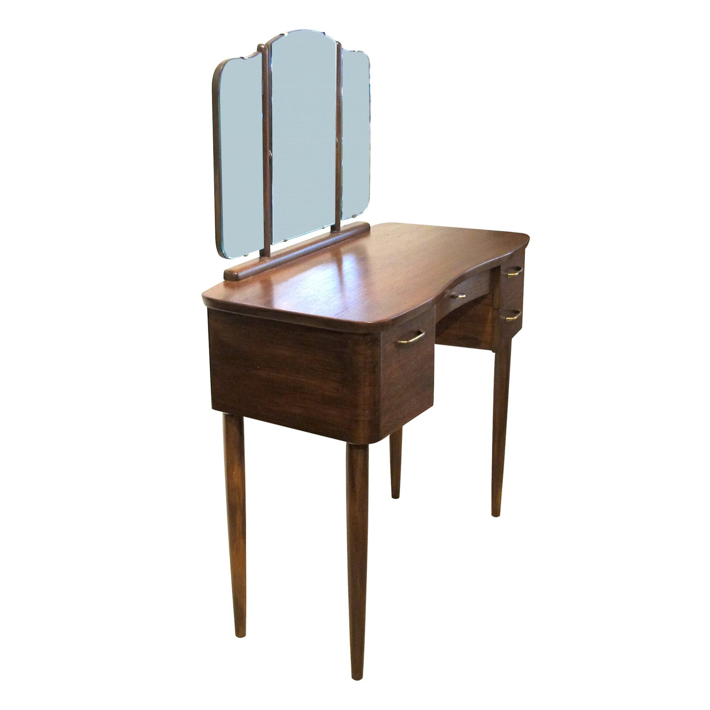 1940s Scandinavian Vanity Dressing Table With Its Triptych Mirror