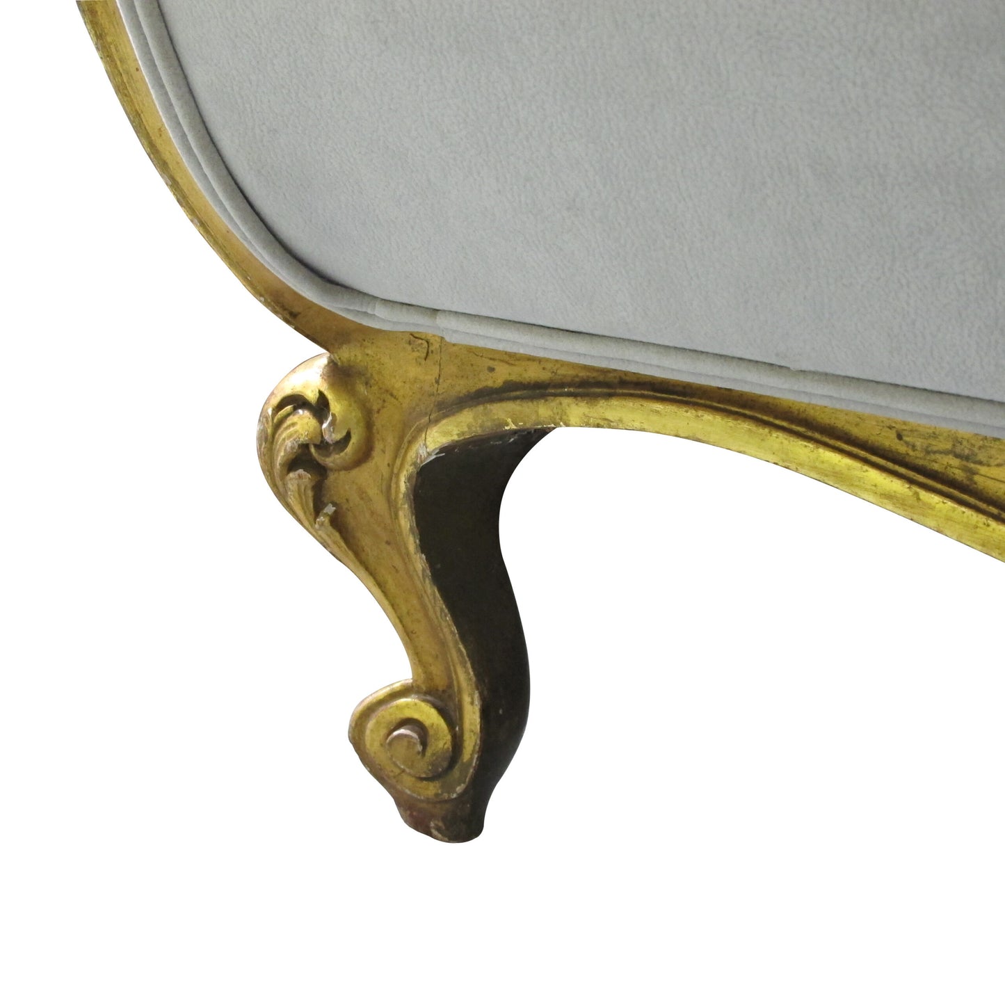 Late 19th Century French Large Gilt Frame Sofa Newly Upholstered