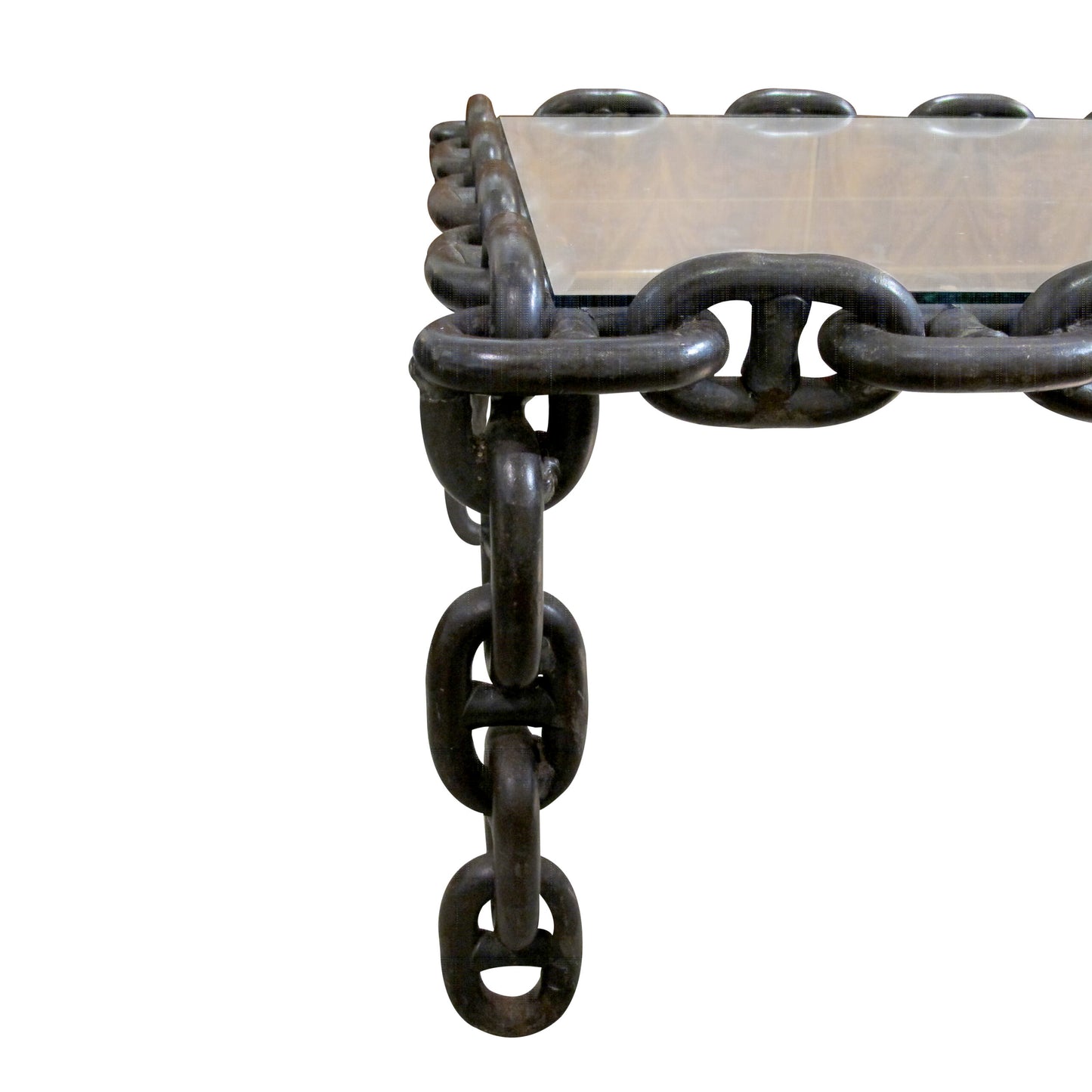 1970s Large Rectangular Nautical Chain Link Coffee Table, Belgian