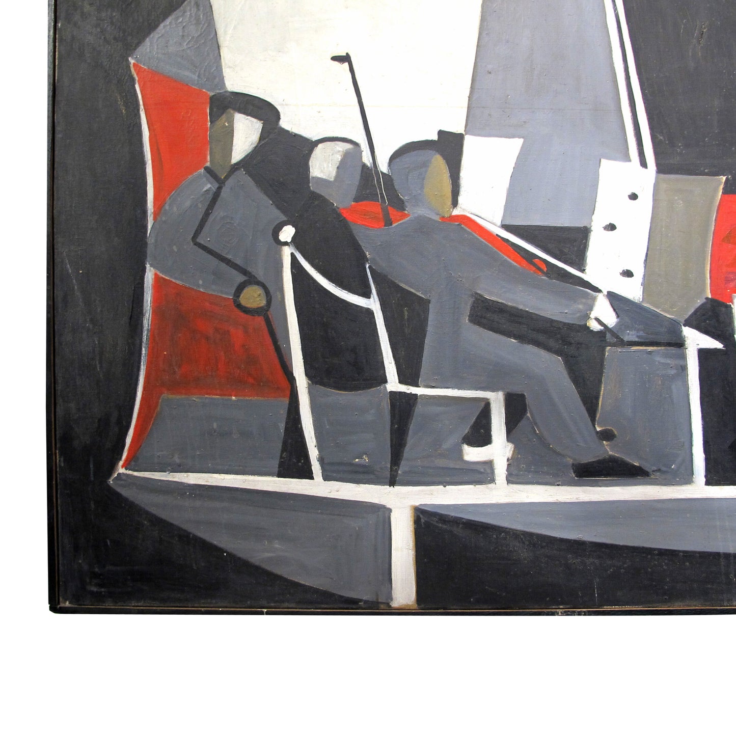 1950 Very large Oil on Canvas “L’Orchestre” by Francois Jacquemin, French