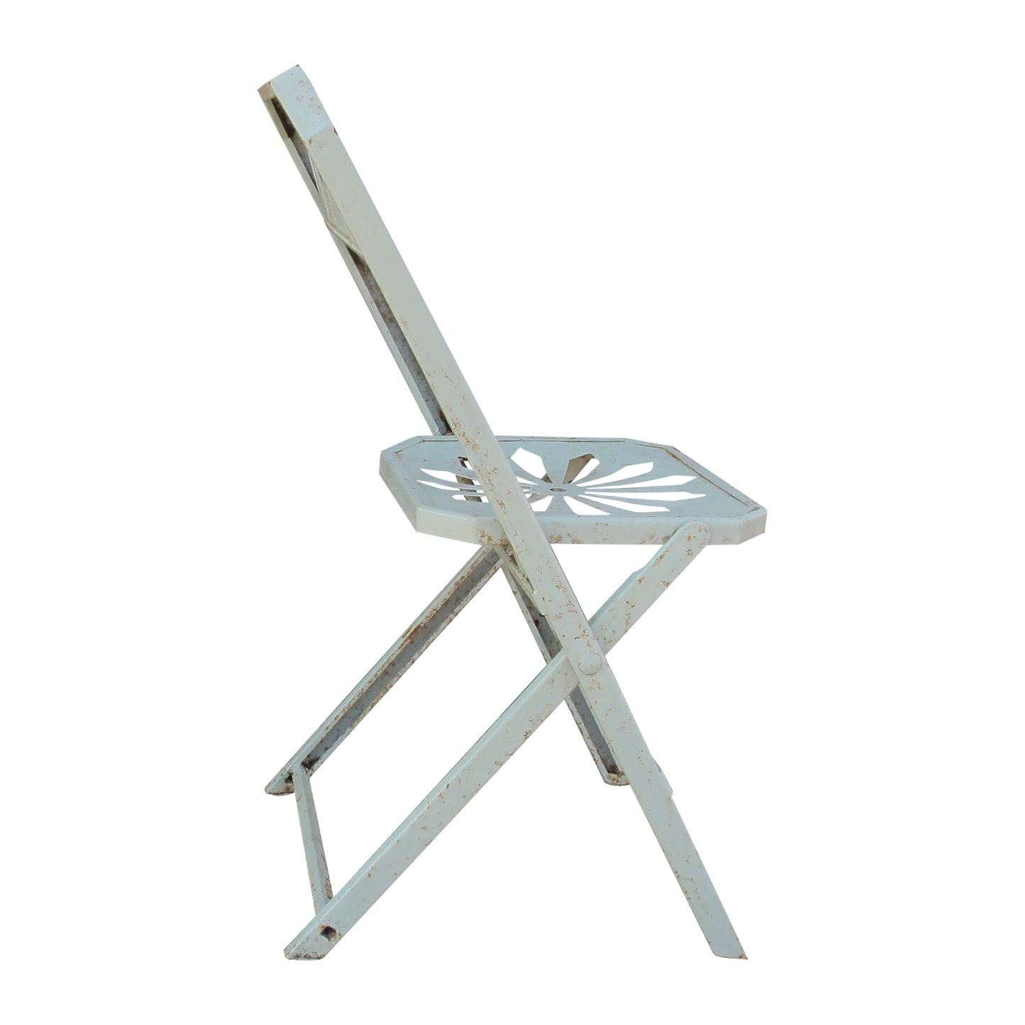 Set of Eight French Metal Folding Garden Chairs, 1950s