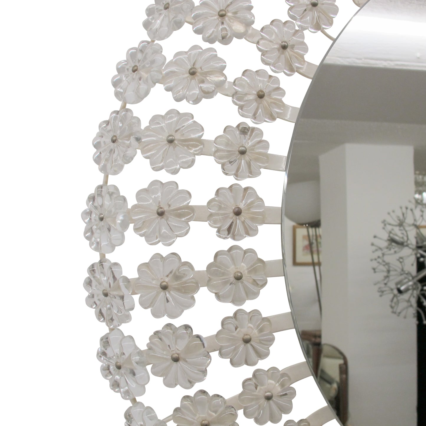 Large Backlit Mirror with Crystal Flowers by Emil Stejnar for Rupert Nikoll, Austria, 1950s