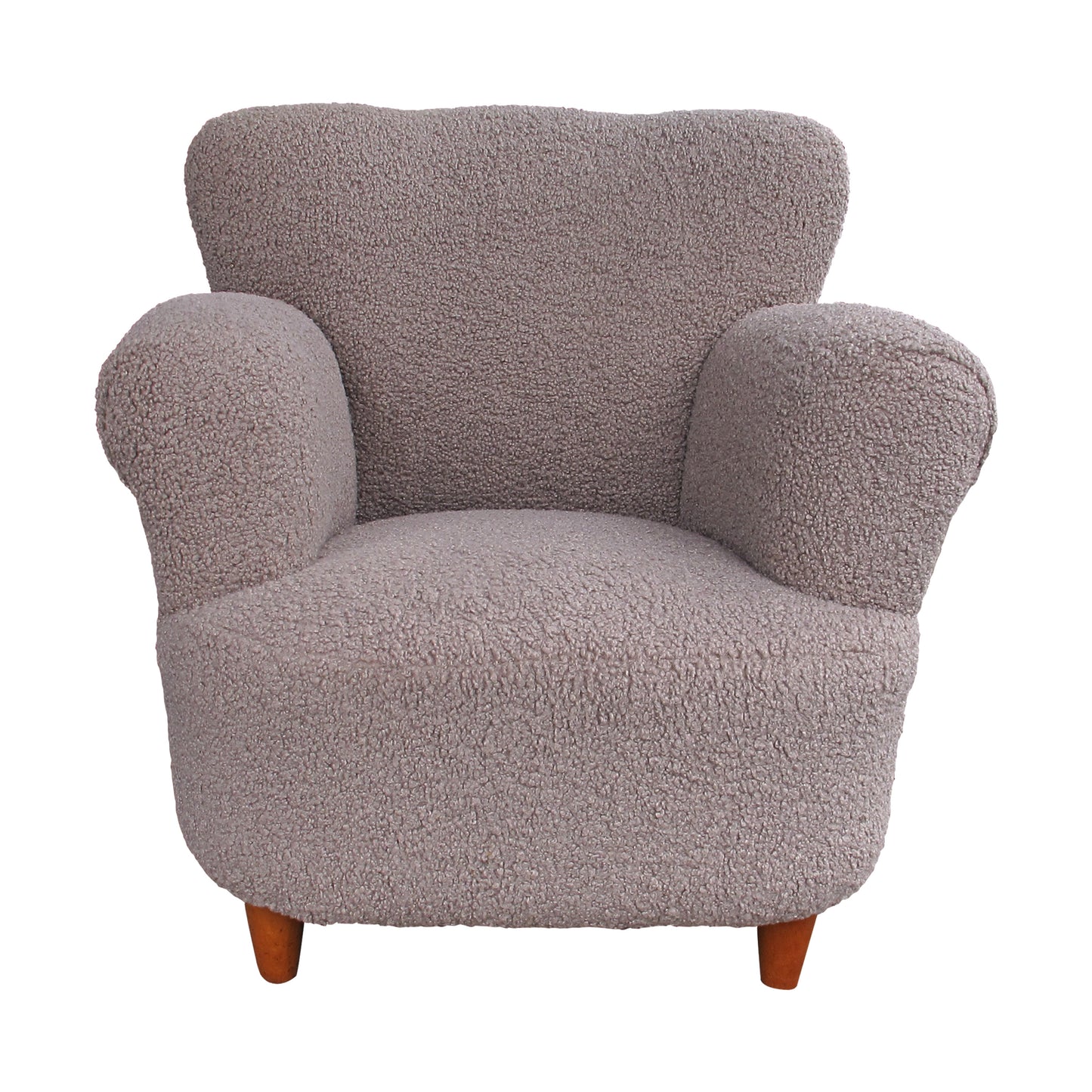 Pair of 1950s Swedish armchairs in Taupe Bouclé Fabric