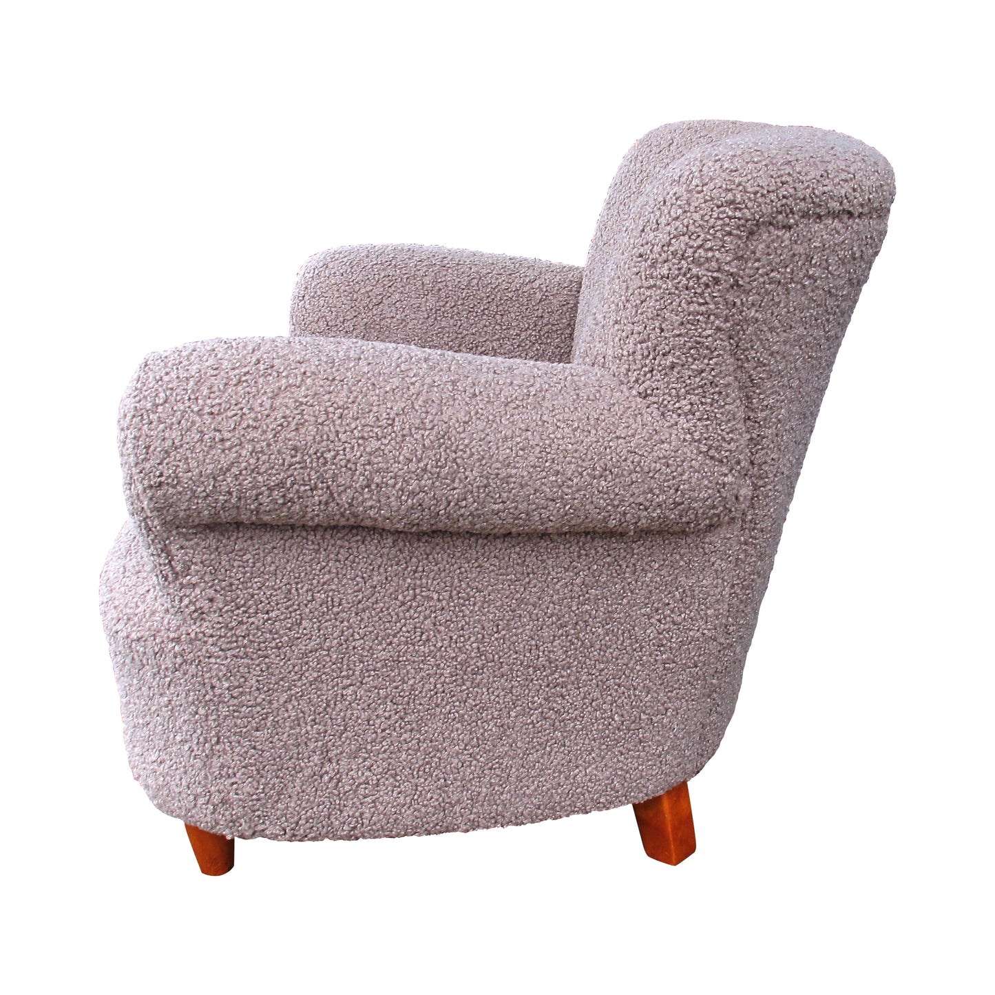 Pair of 1950s Swedish armchairs in Taupe Bouclé Fabric