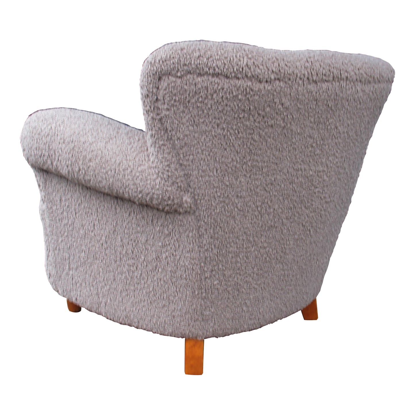 Pair of 1950s Swedish armchairs in Taupe Bouclé Fabric