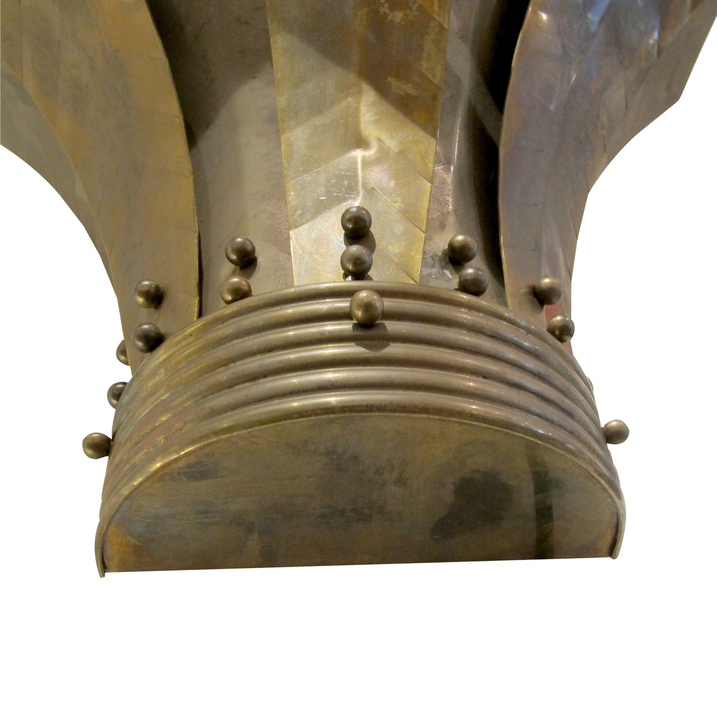 Pair of Large French Mid-Century Brass Wall Sconces with Stylised Leaf Design, 1950s