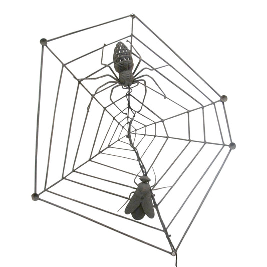 Mid-Century French Wrought Iron Spider Web Wall Light, circa 1950