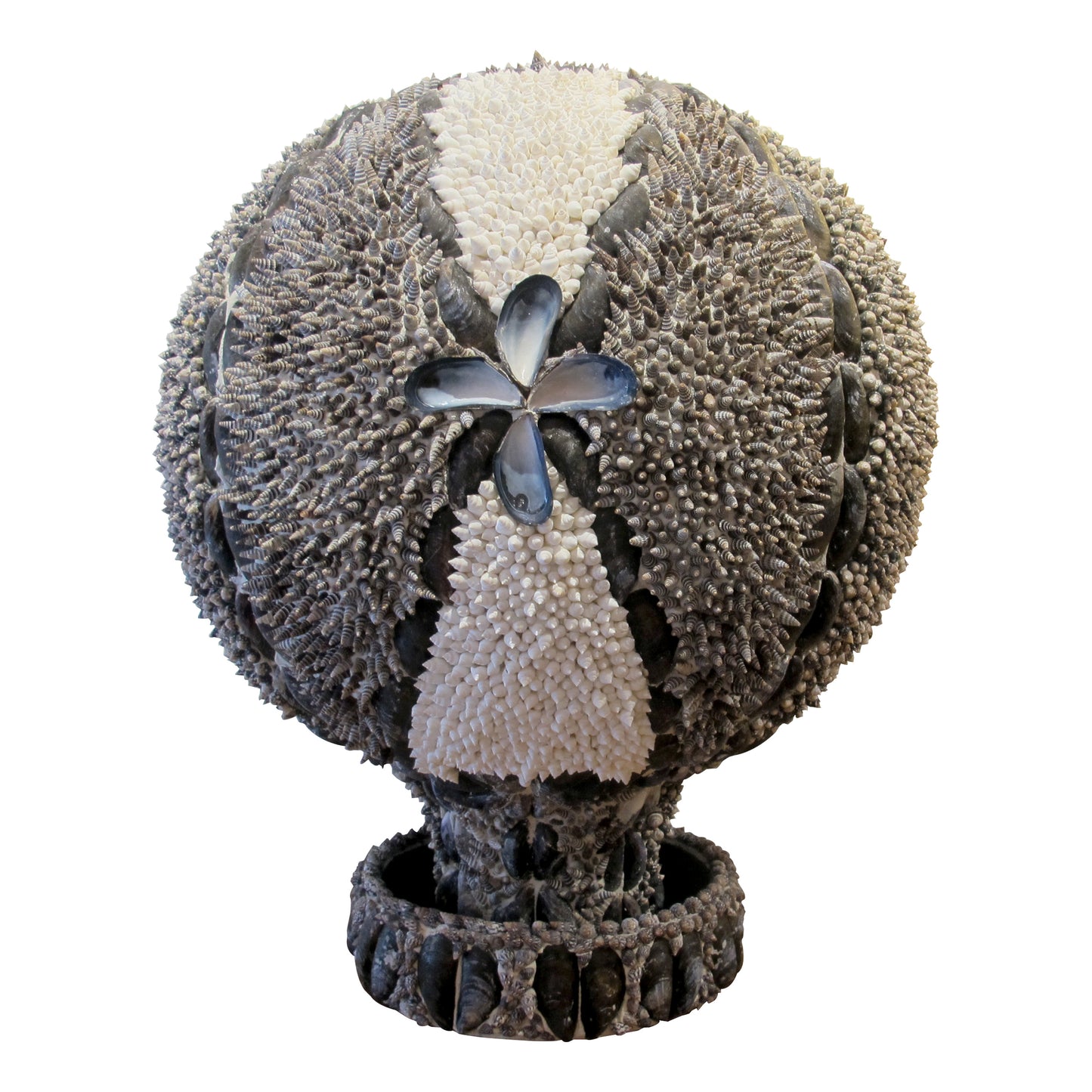 1960s Elegant Twin Shell Globes with Handcrafted Coastal Art, English