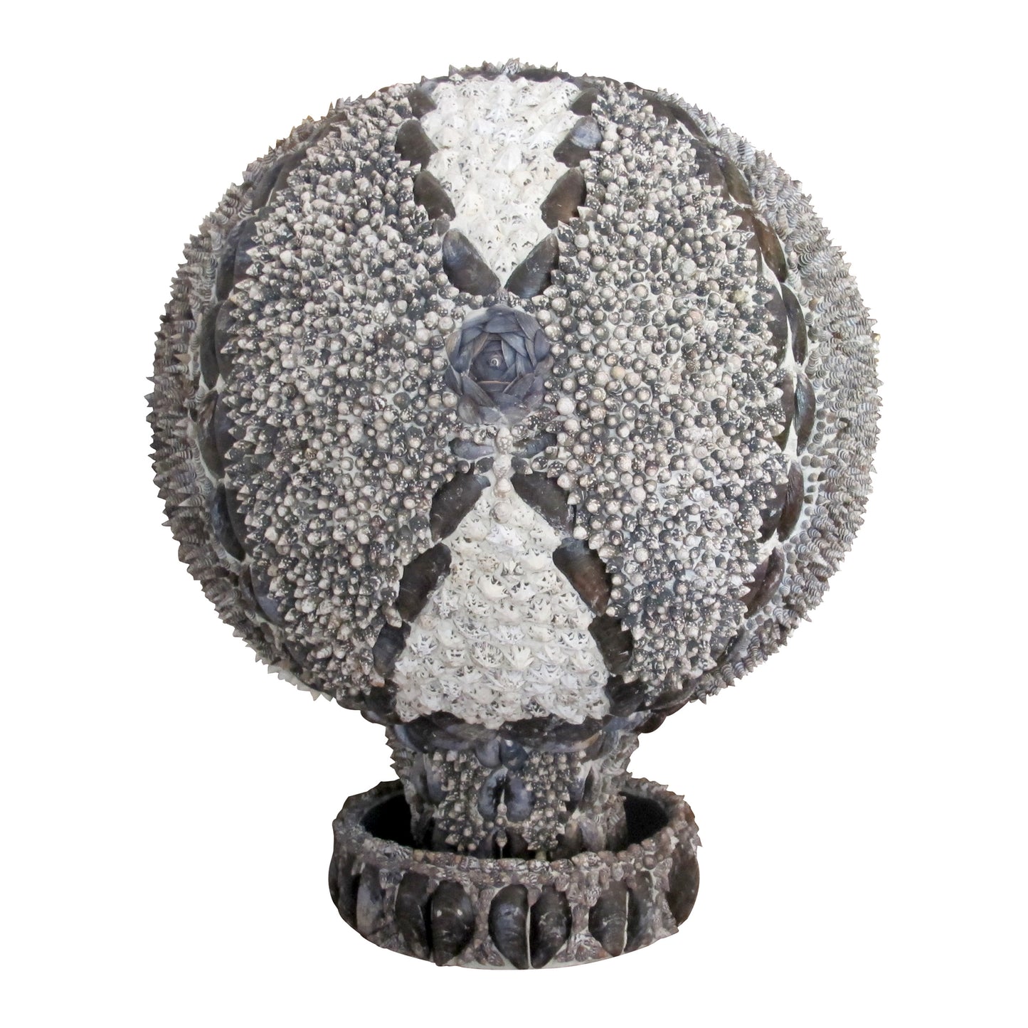 1960s Elegant Twin Shell Globes with Handcrafted Coastal Art, English