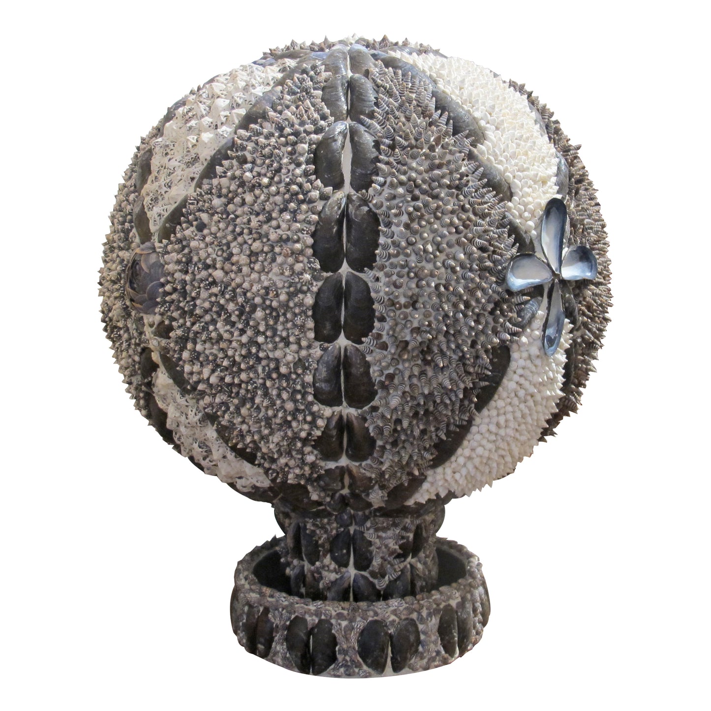 1960s Elegant Twin Shell Globes with Handcrafted Coastal Art, English