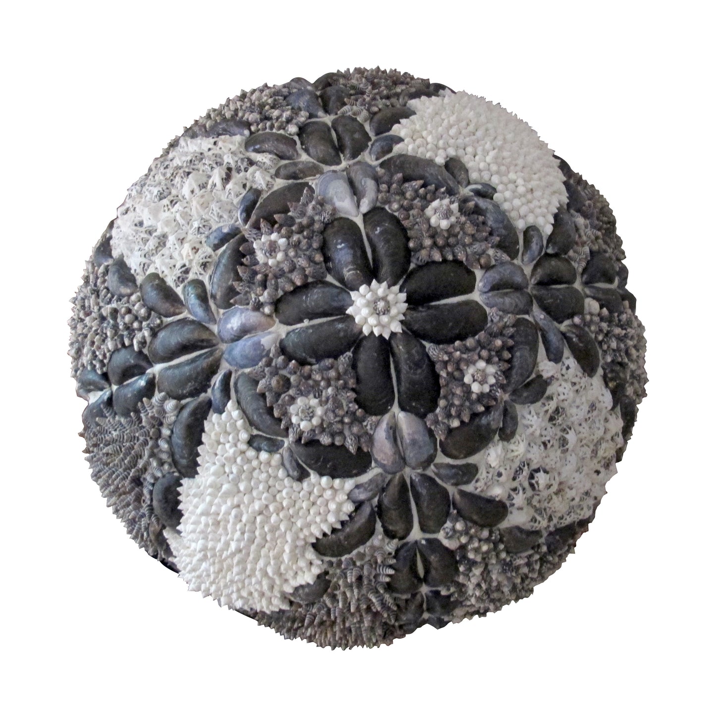 1960s Elegant Twin Shell Globes with Handcrafted Coastal Art, English