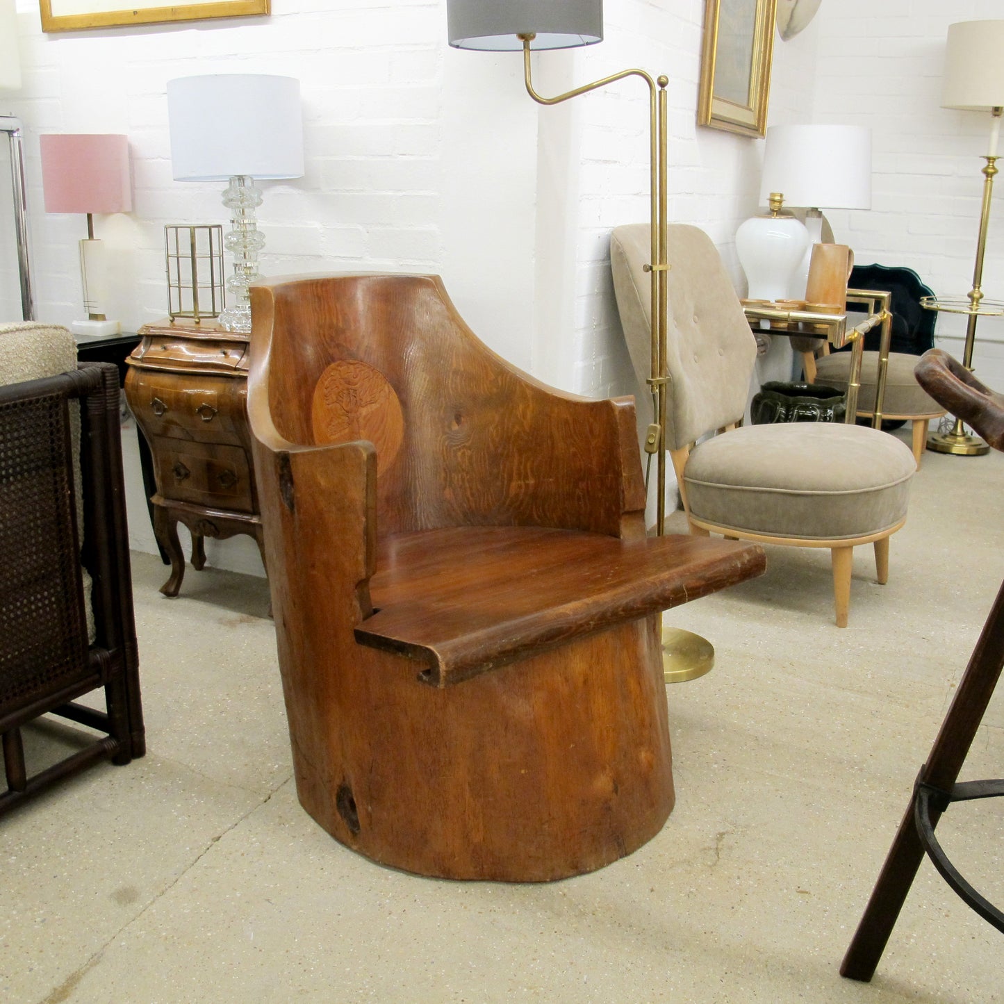 Historic Scandinavian Pine Log Chair – Dated 1934, Sweden