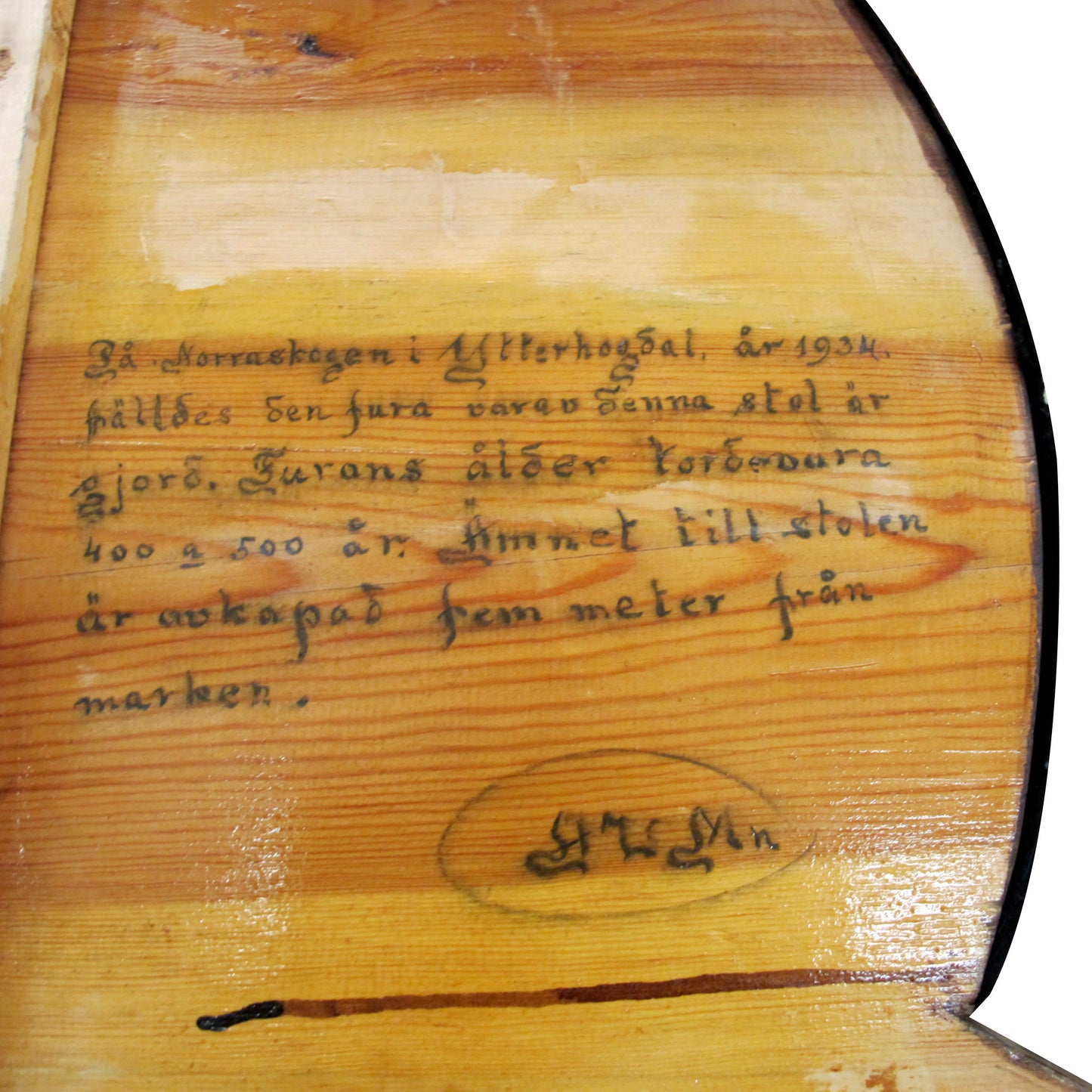 Historic Scandinavian Pine Log Chair – Dated 1934, Sweden