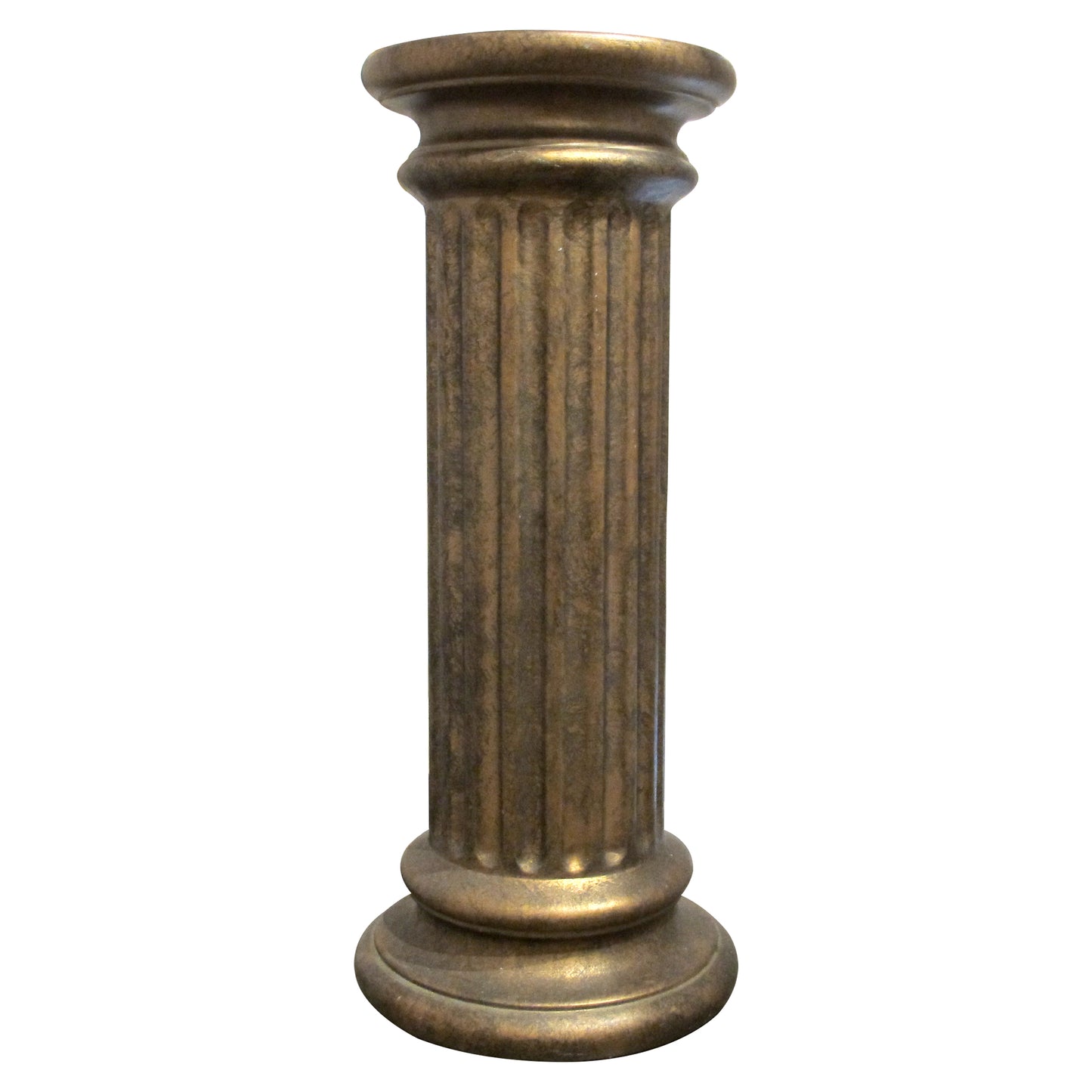 Pair of Bronze Finish Ceramic Fluted Columns – Decorative Pedestals, English