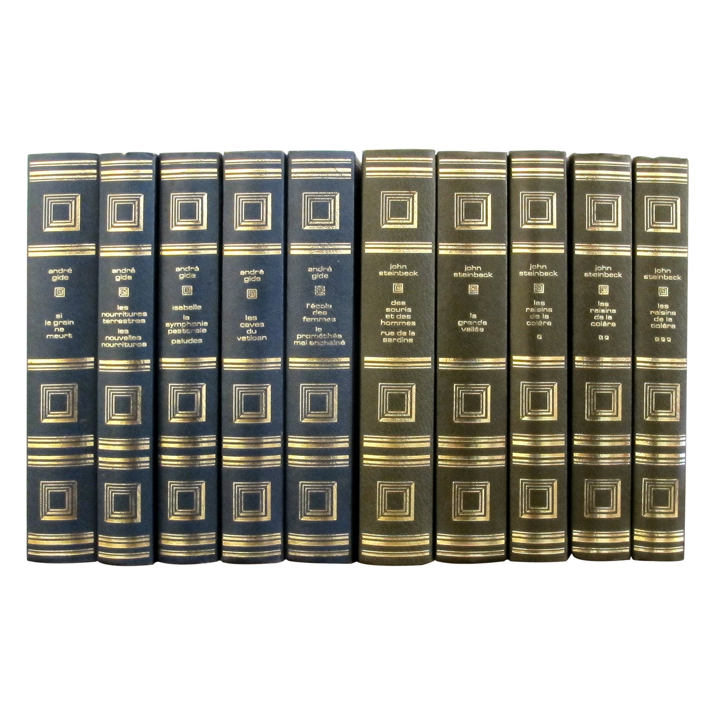 Lot of 10 Vintage Hardback Books – André Gide & John Steinbeck, French