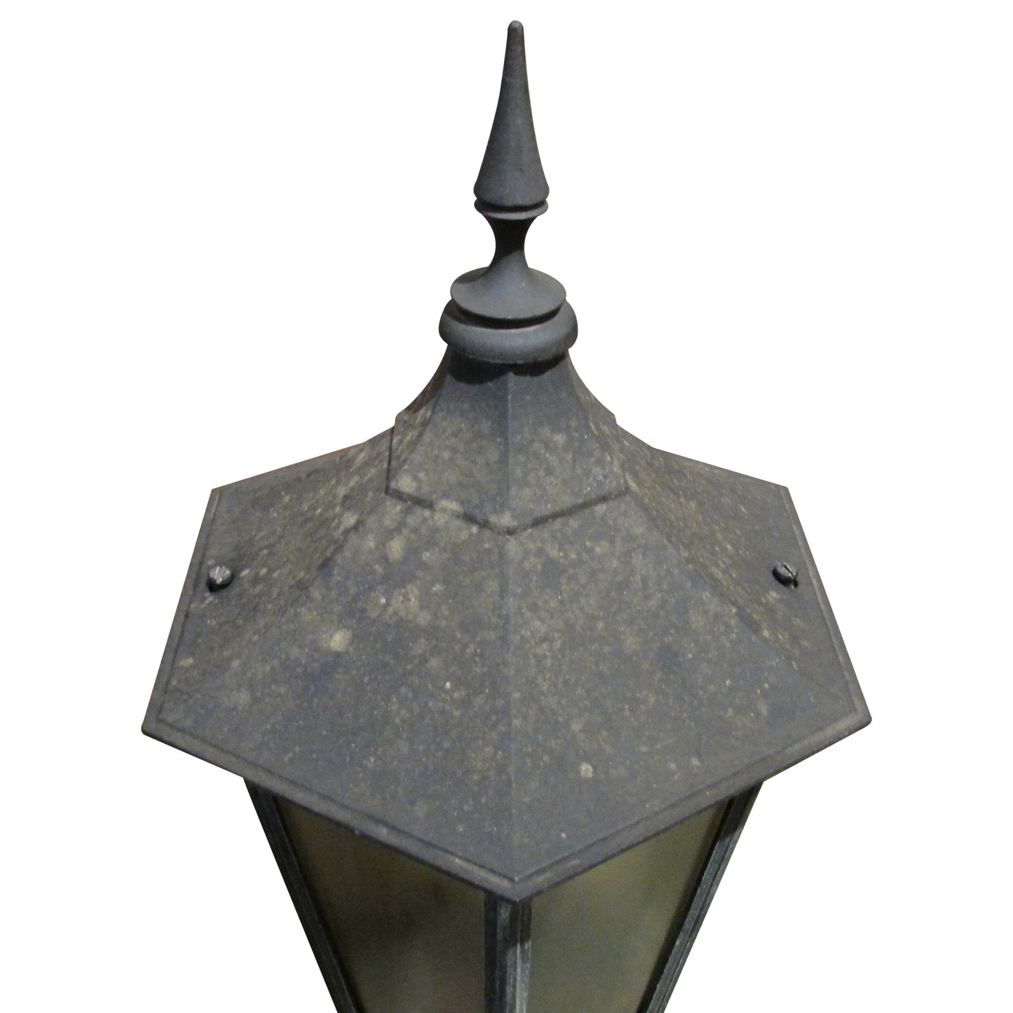 A Pair of Aluminium Outdoor Pillar Lanterns, English, circa 1950s