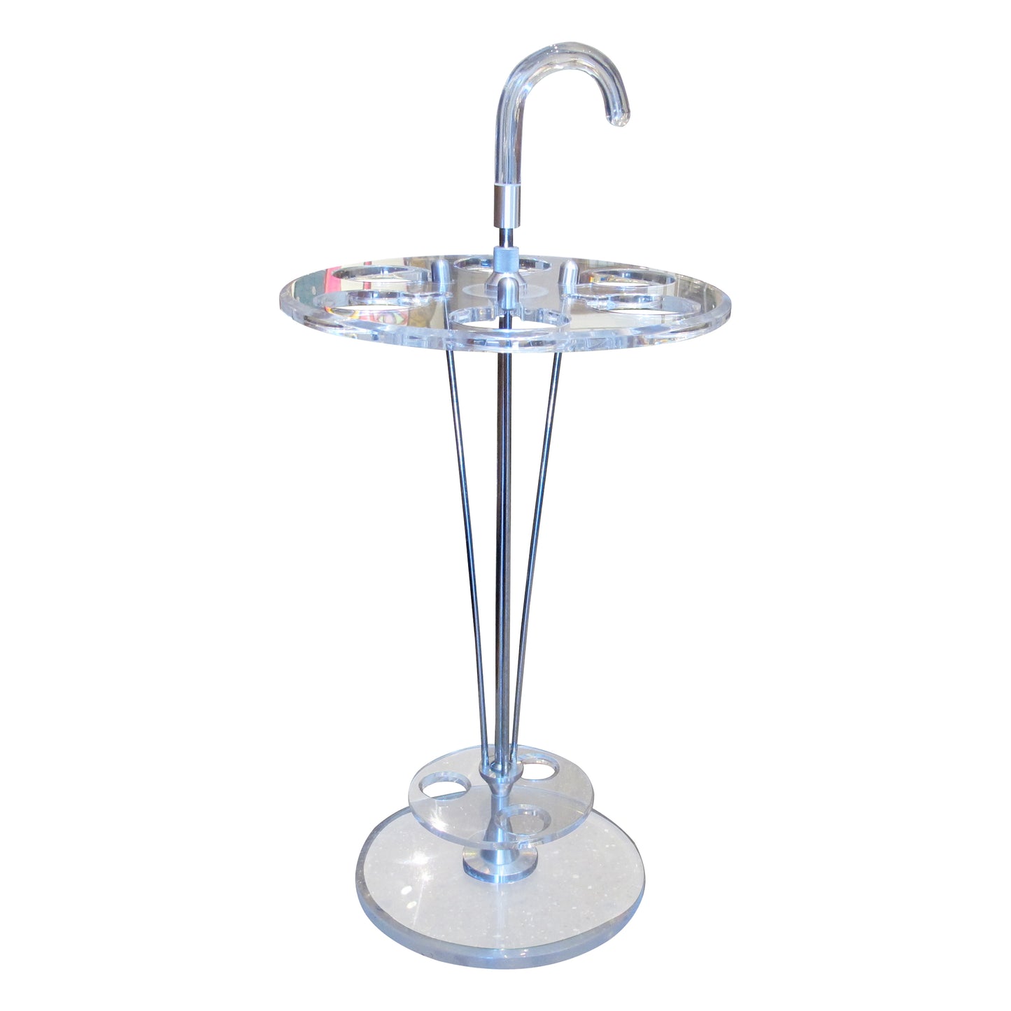 1970s French Perspex & Chrome Umbrella Stand