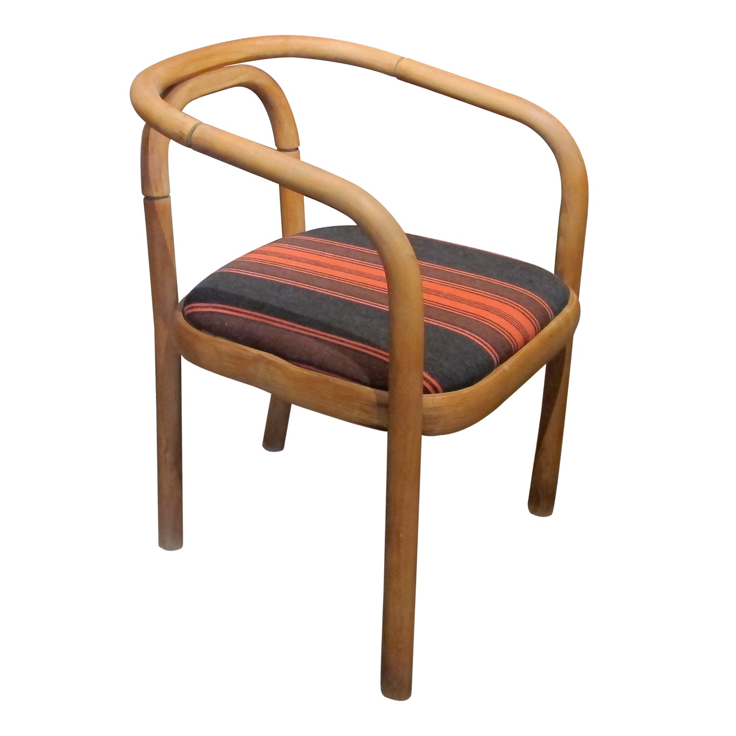 Vintage 1960s Occasional Chairs with Bentwood Frames and Striped Seats