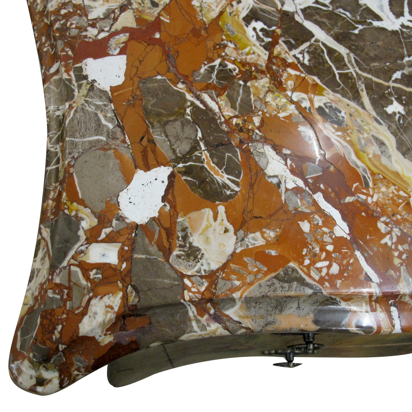 French Painted Chest of Drawers, 1920s, Neoclassical Style with Marble Top