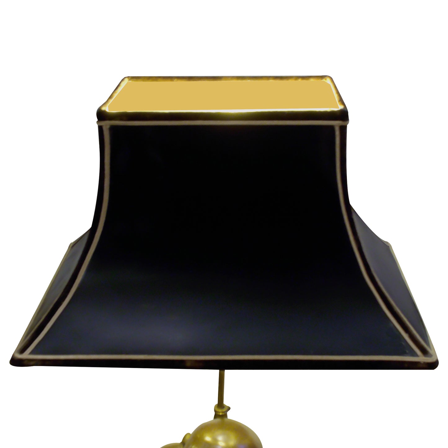 French Mid-Century Bronze Buddha Table Lamp with Pagoda Shade