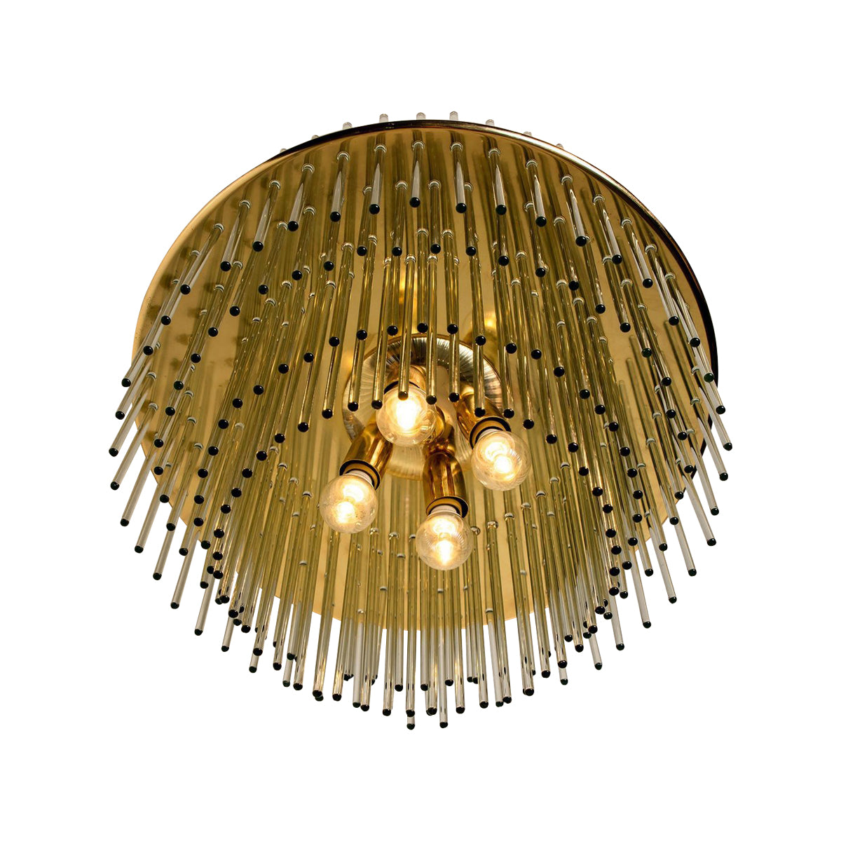 1970s Waterfall Glass Rods Chandelier Designed by G. Sciolari for Lightolier