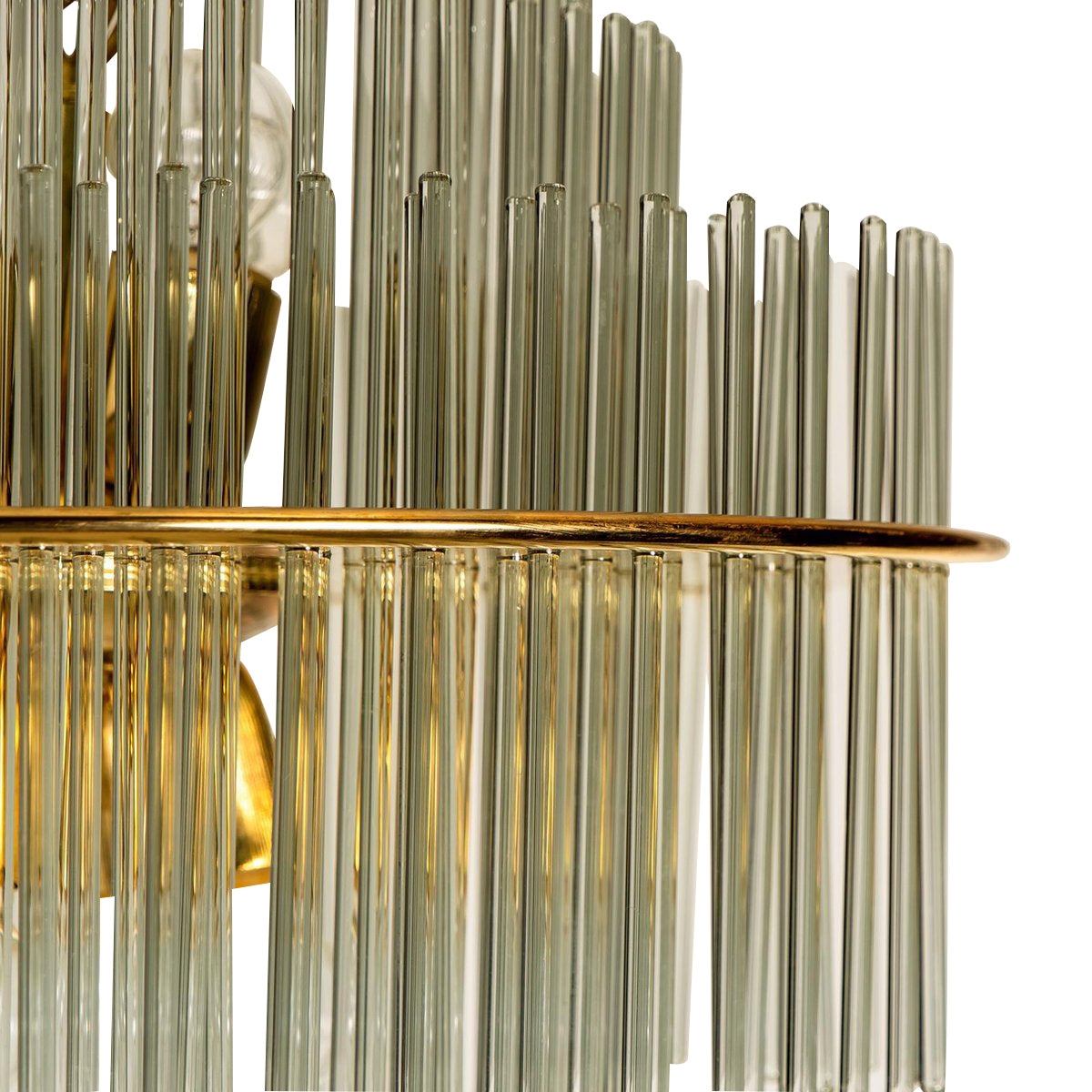 1970s Waterfall Glass Rods Chandelier Designed by G. Sciolari for Lightolier