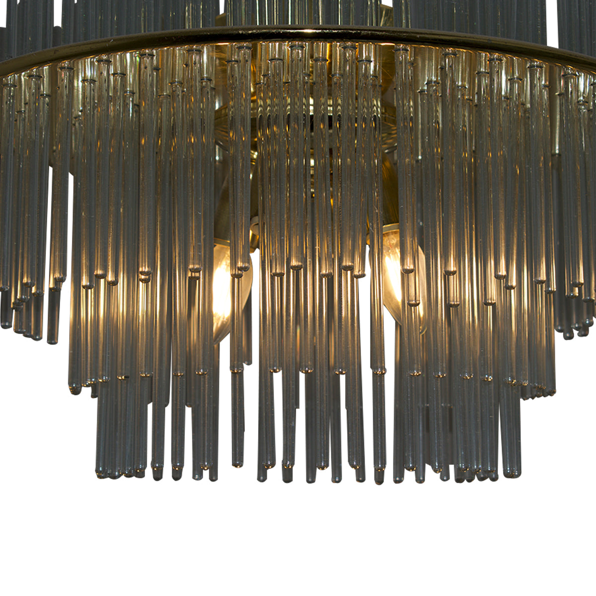 1970s Waterfall Glass Rods Chandelier Designed by G. Sciolari for Lightolier