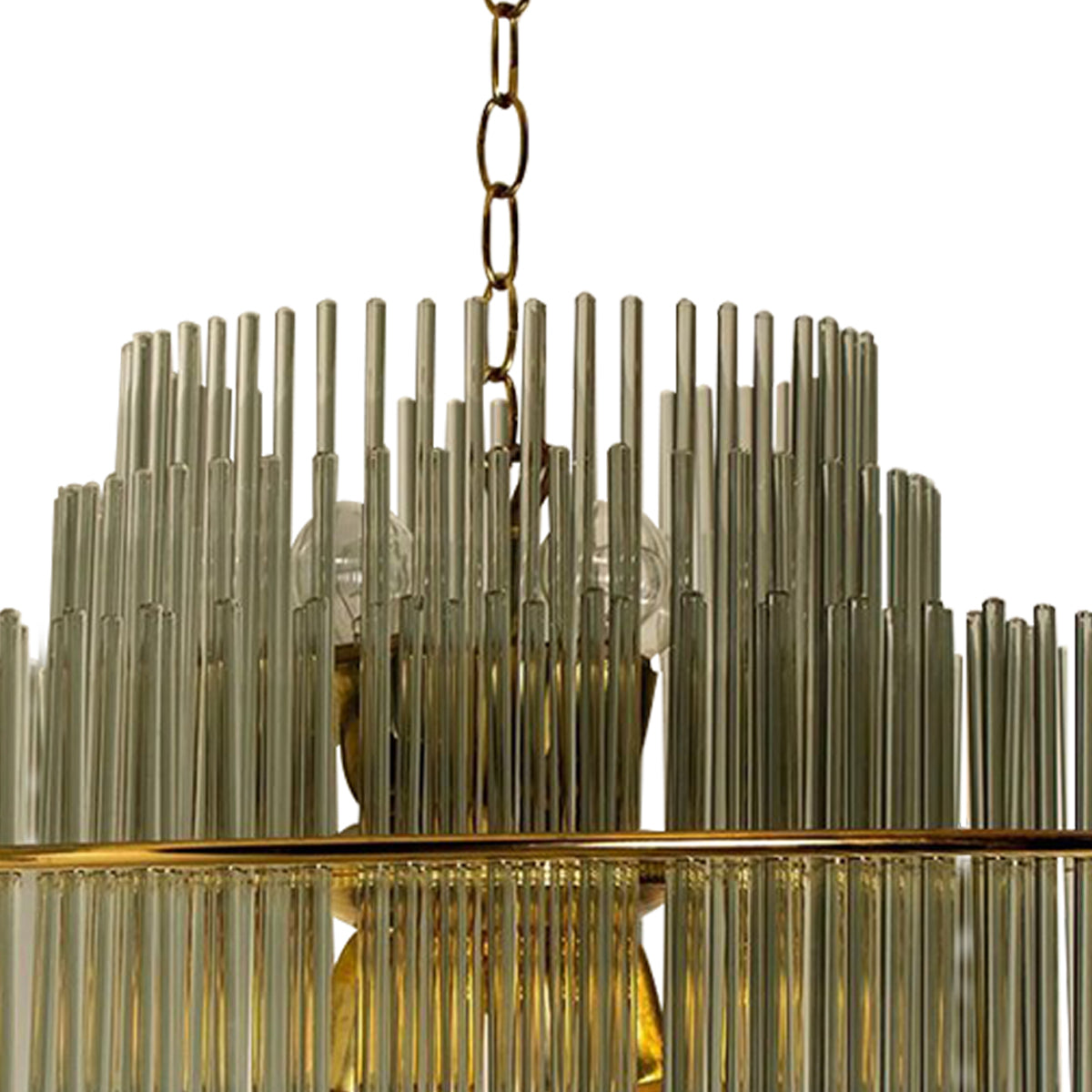 1970s Waterfall Glass Rods Chandelier Designed by G. Sciolari for Lightolier