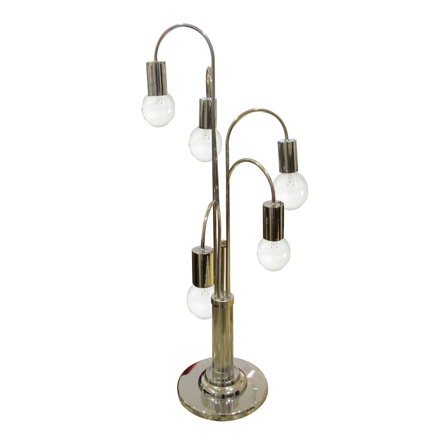 Pair of waterfall Chrome table lamps