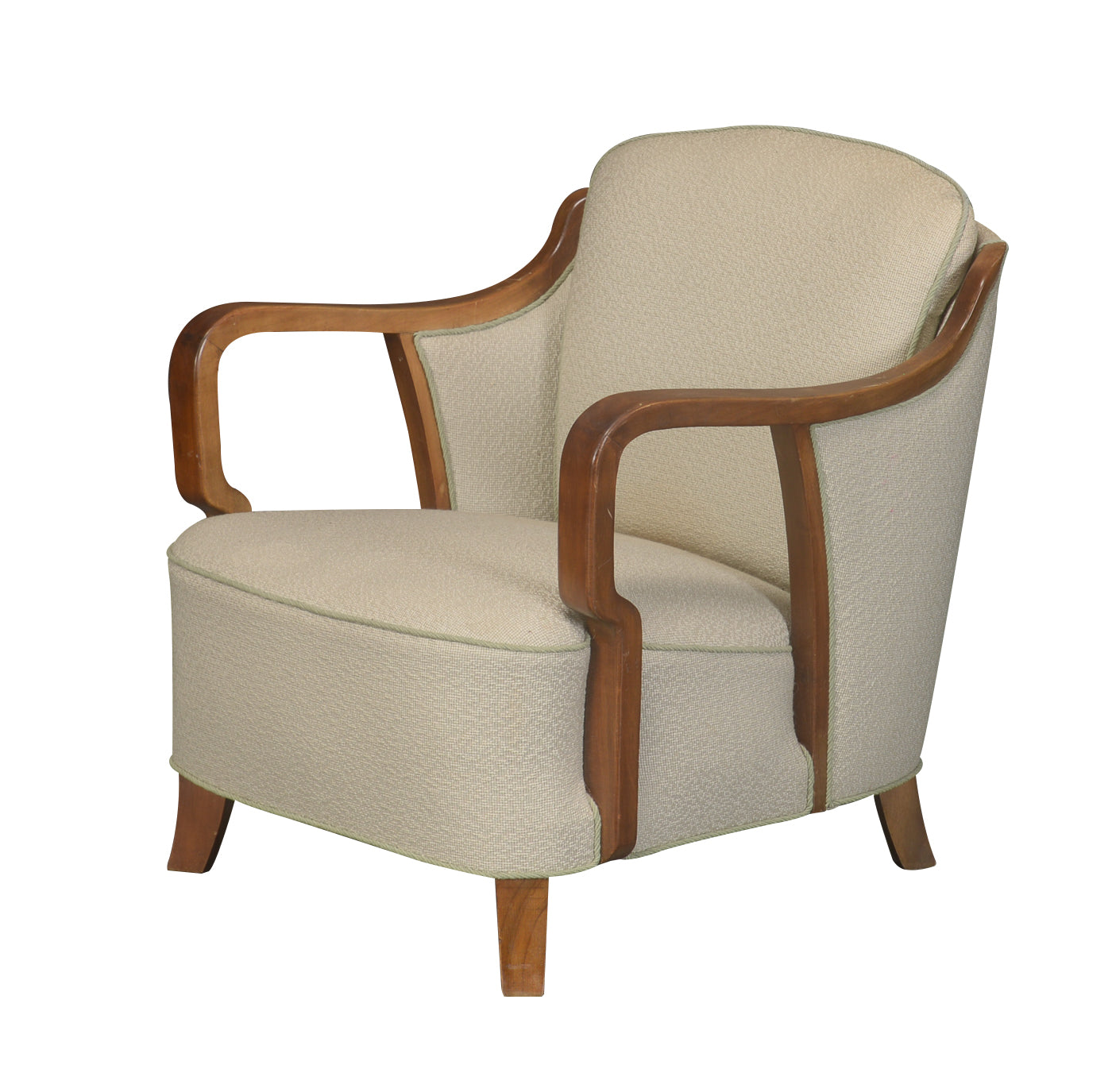 1930s Swedish Art Deco Single Armchair With An Oak Frame