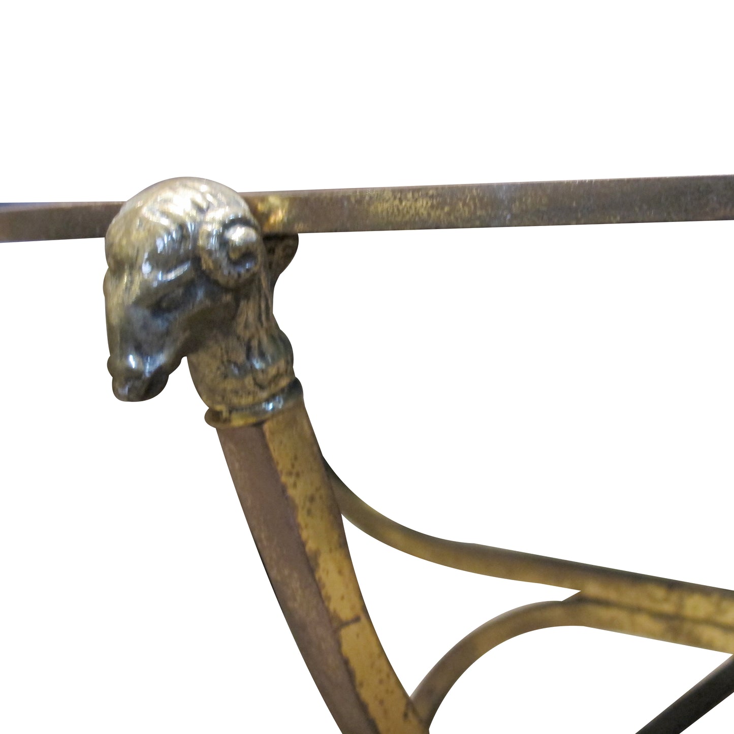 Maison Jansen Round Coffee Table with Rams head accent, 1950s