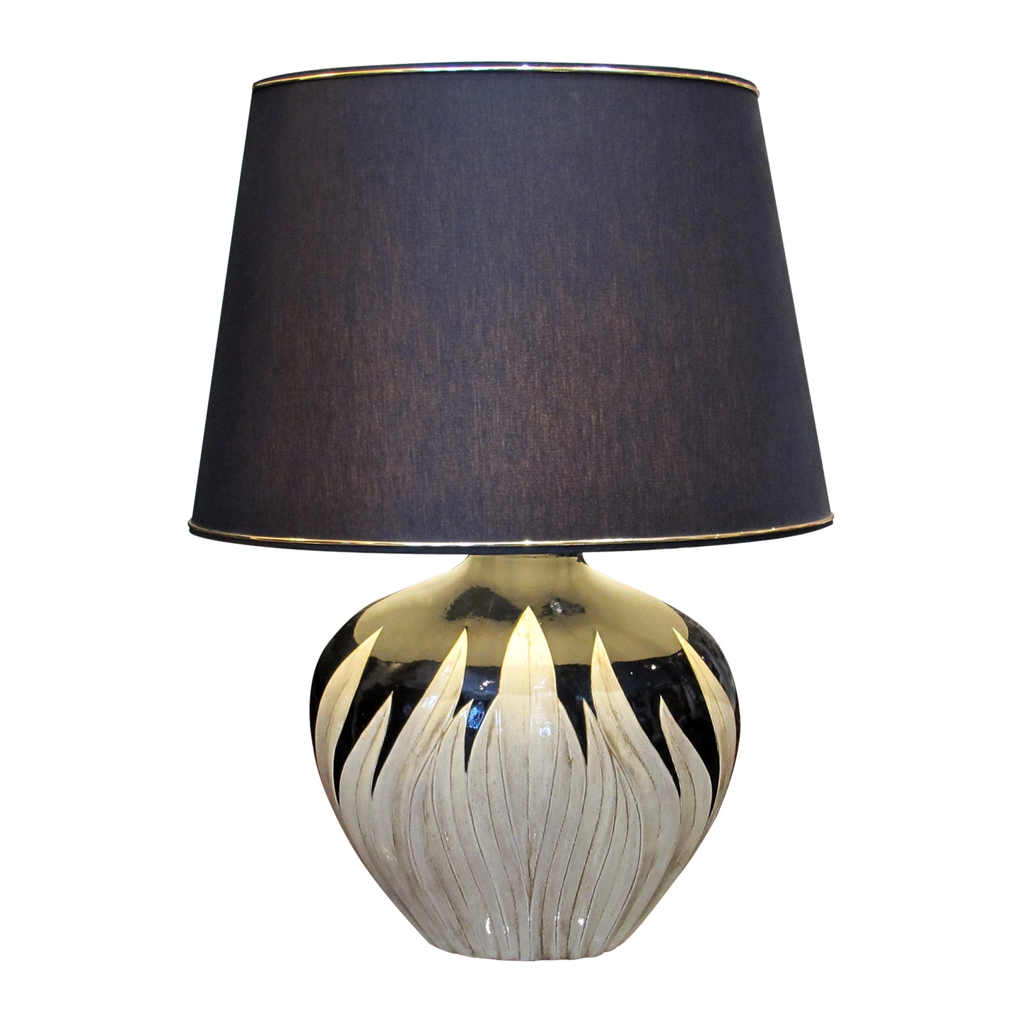 Pair of Italian Tulip-Shaped Ceramic Table Lamps, Circa 1970s
