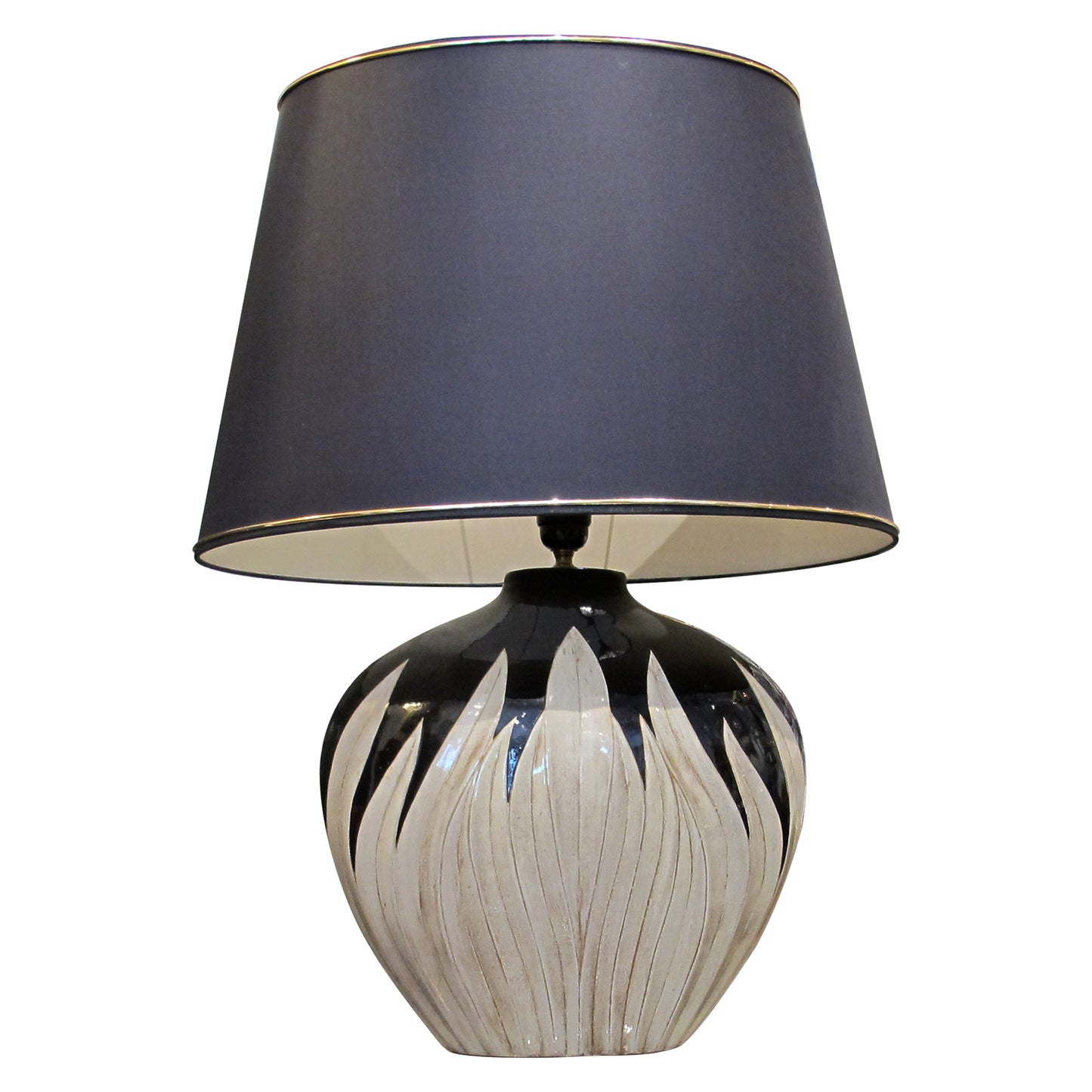 Pair of Italian Tulip-Shaped Ceramic Table Lamps, Circa 1970s