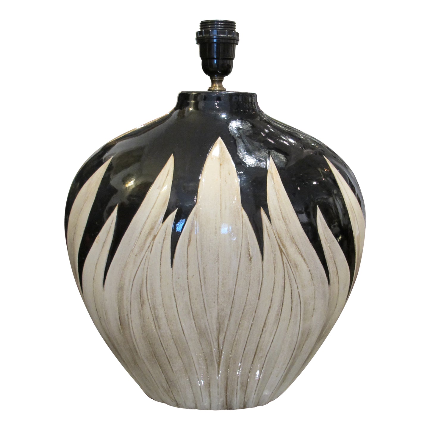 Pair of Italian Tulip-Shaped Ceramic Table Lamps, Circa 1970s