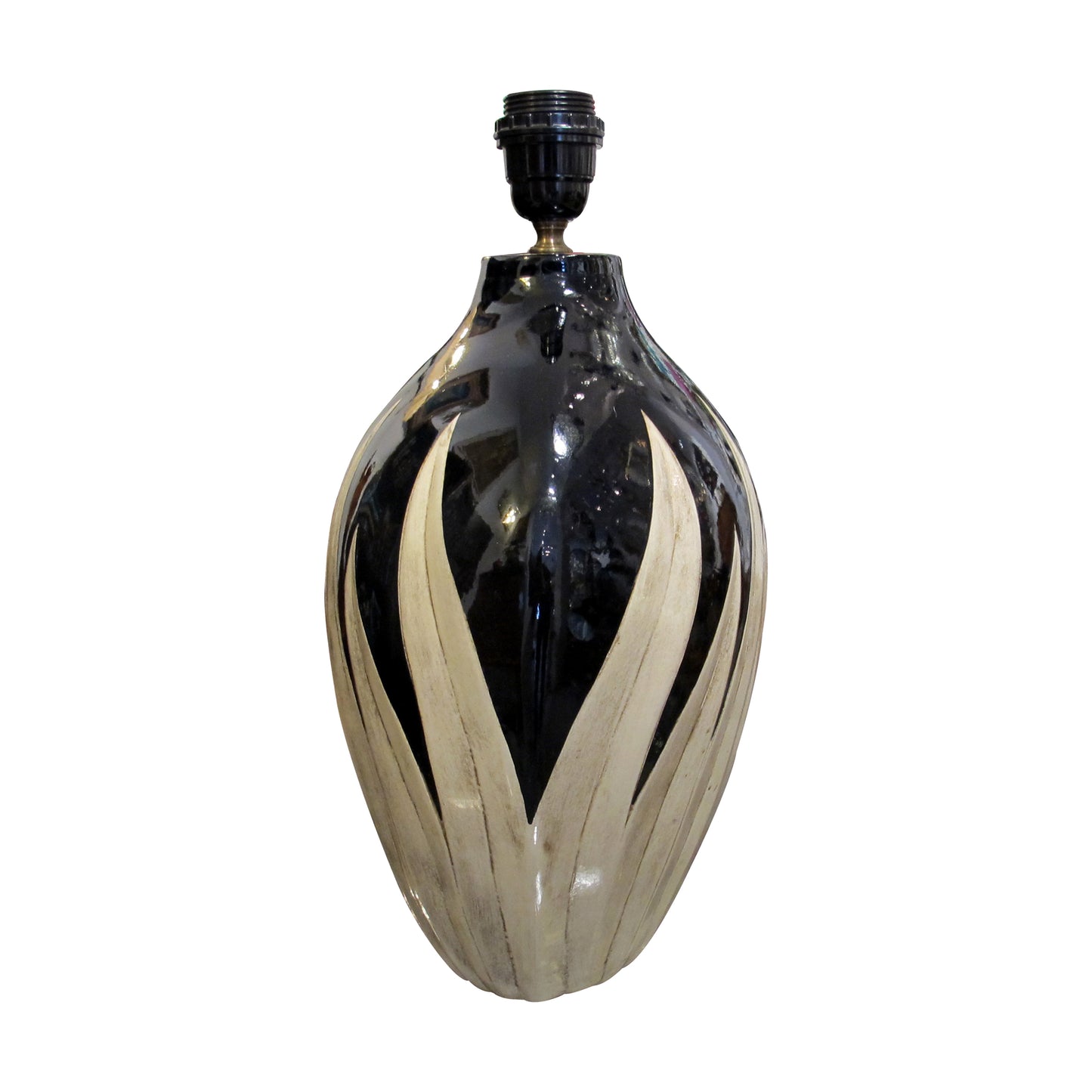 Pair of Italian Tulip-Shaped Ceramic Table Lamps, Circa 1970s