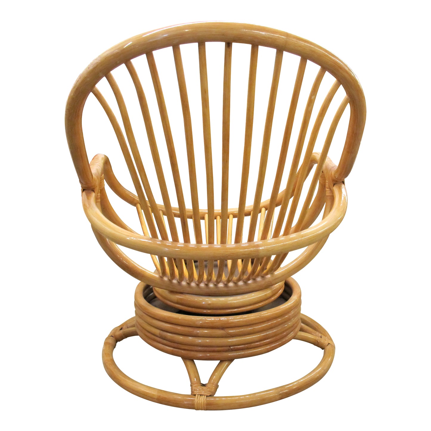 Mid-Century French Bamboo Lounge Chairs with Swivel Rocking Bases