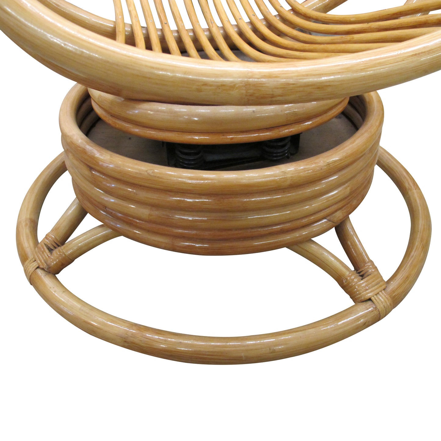 Mid-Century French Bamboo Lounge Chairs with Swivel Rocking Bases