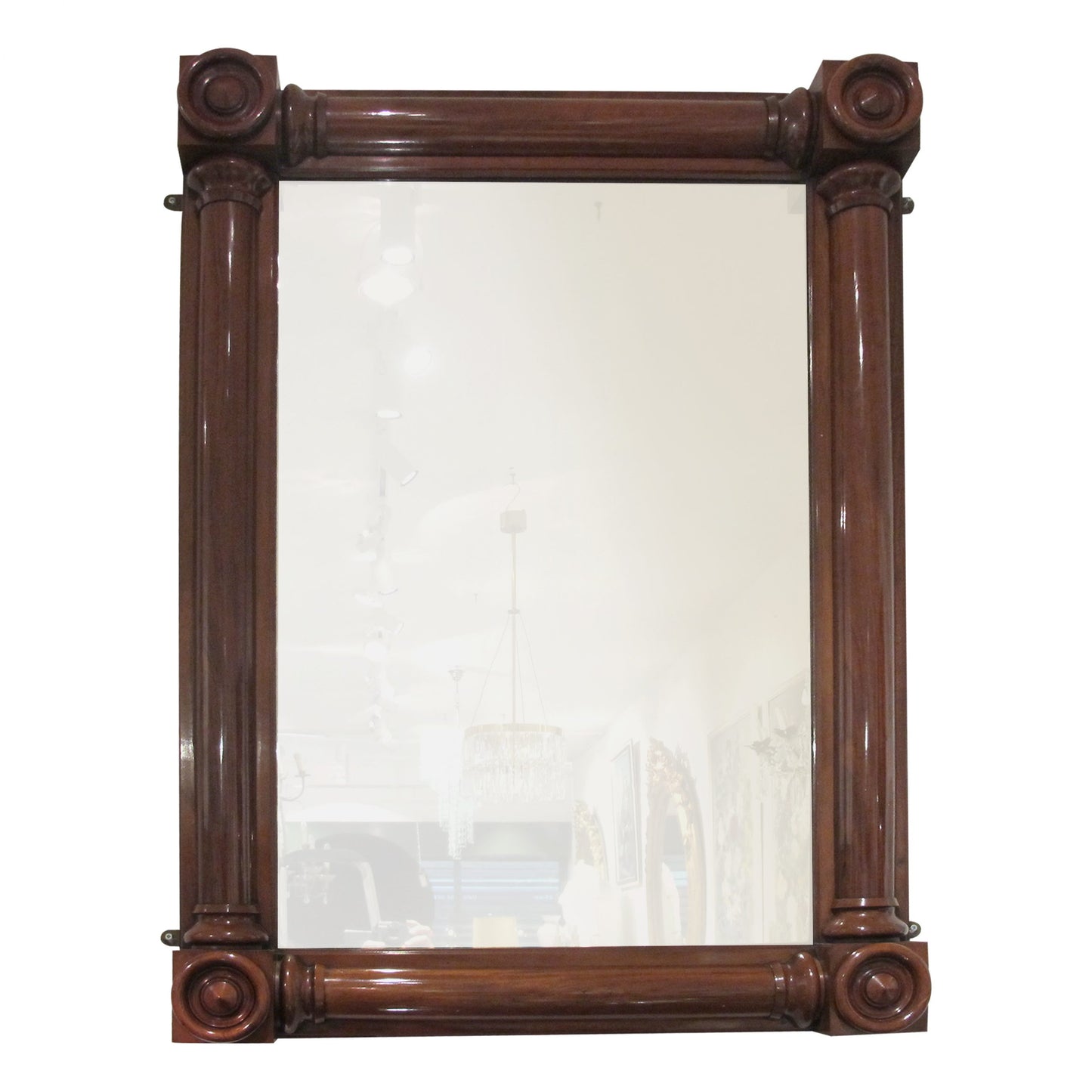 English, William IV Large Rectangular Mahogany Period Mirror