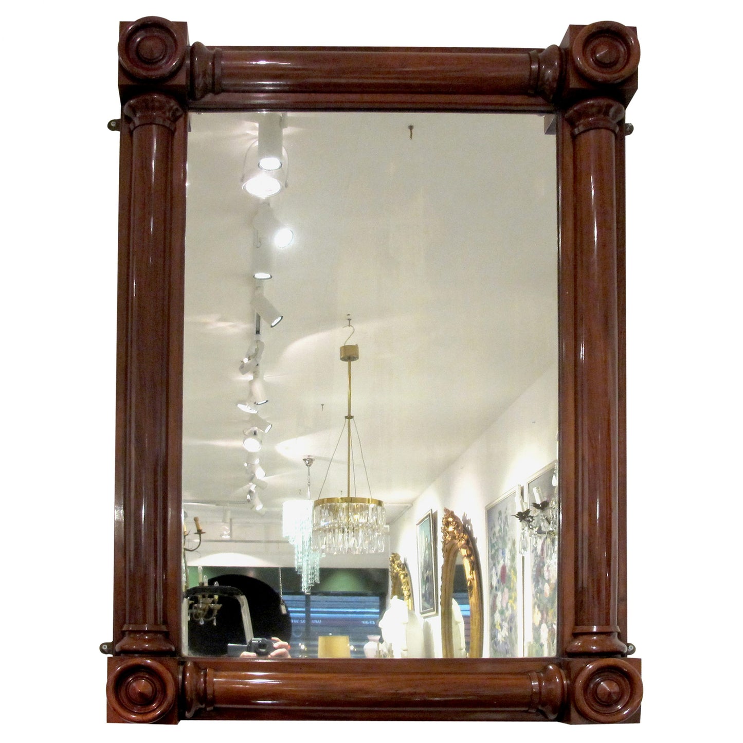 English, William IV Large Rectangular Mahogany Period Mirror