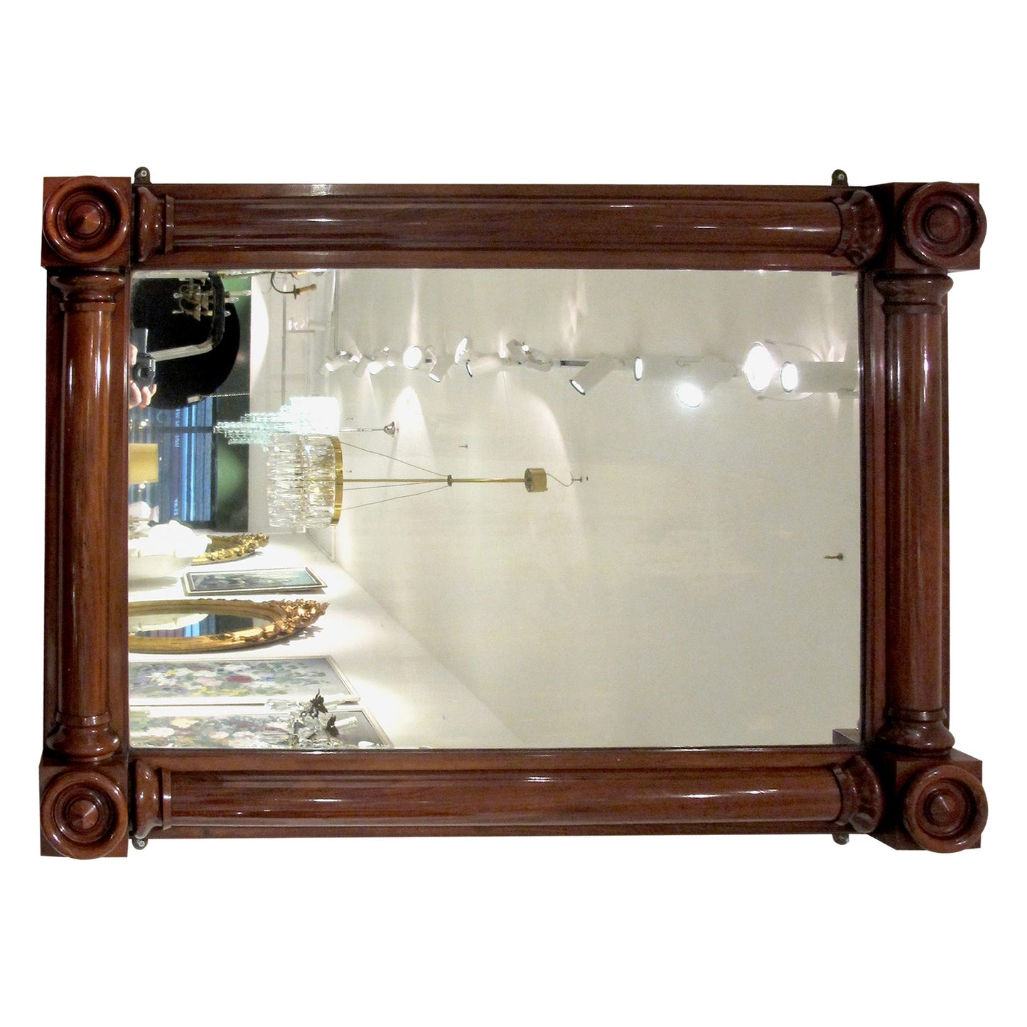 English, William IV Large Rectangular Mahogany Period Mirror