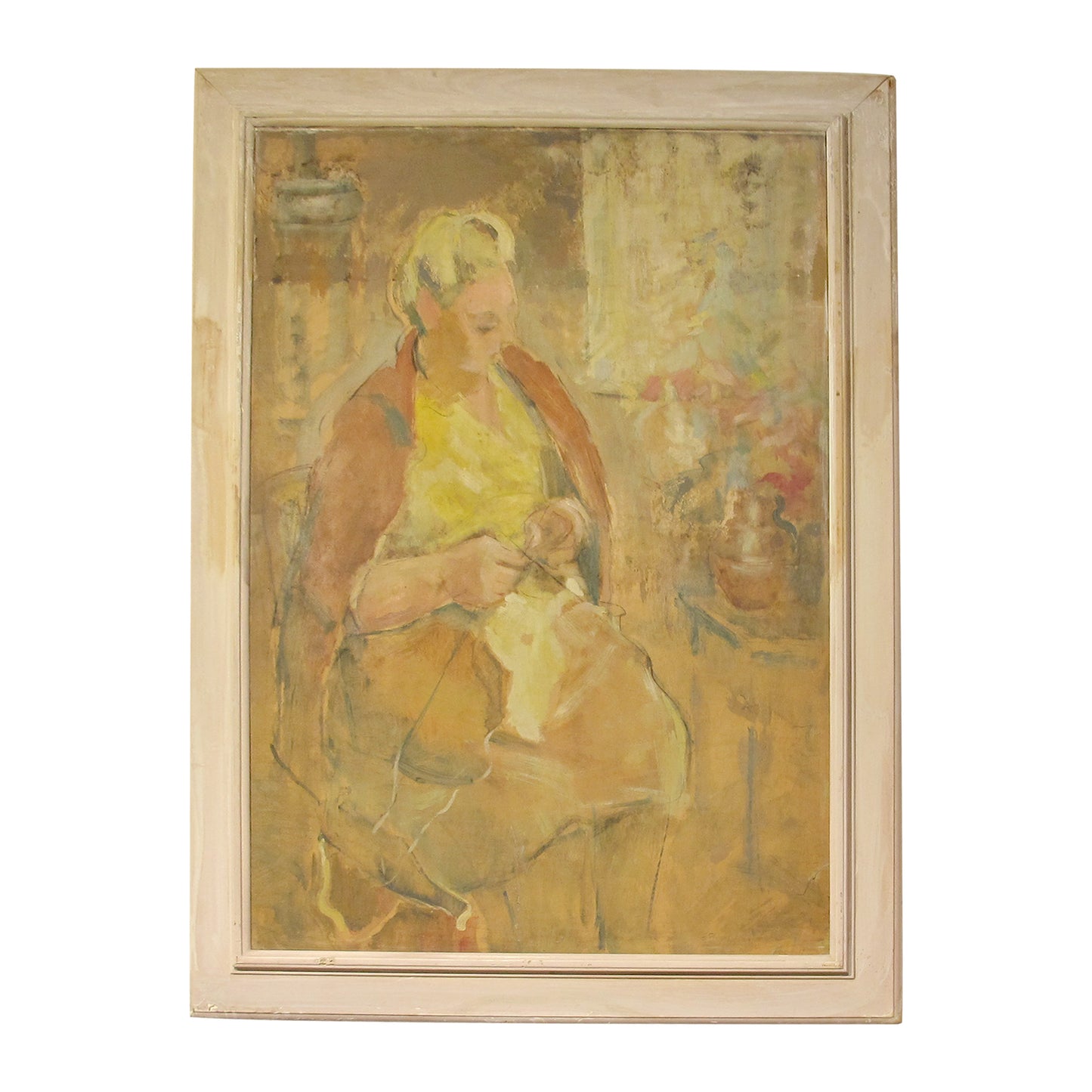 Early 20th Century Oil Painting of a Woman, Continental