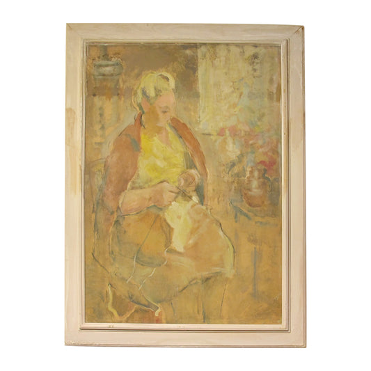 Early 20th Century Oil Painting of a Woman, Continental