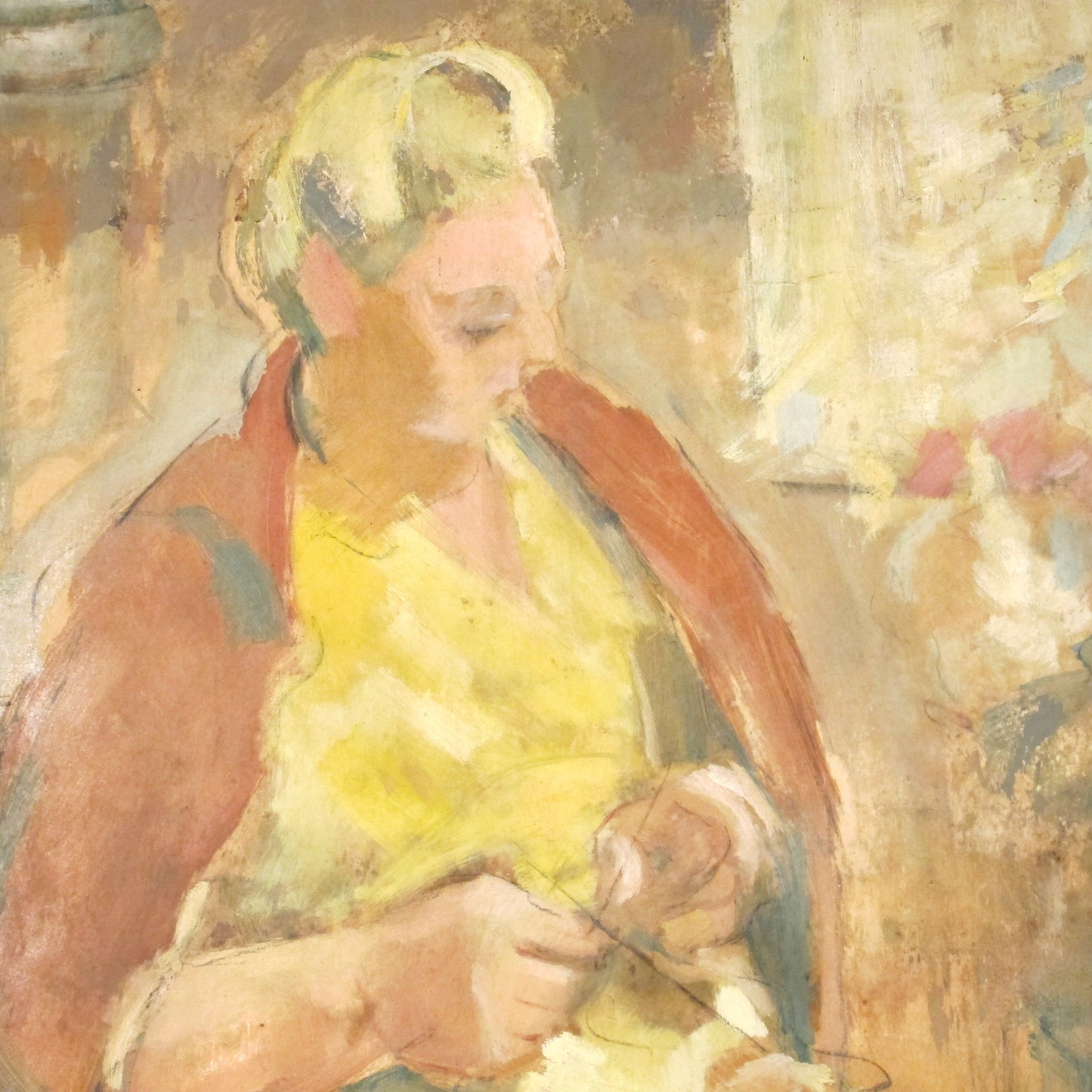 Early 20th Century Oil Painting of a Woman, Continental