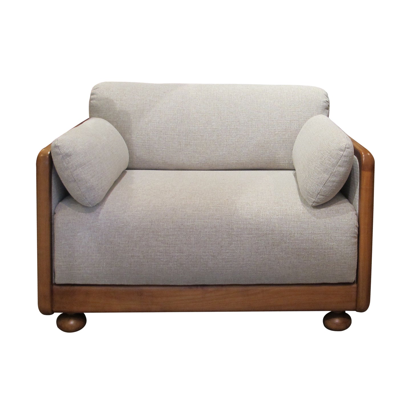 1960s Large Pair of Armchairs with Curved Teak Frame, German