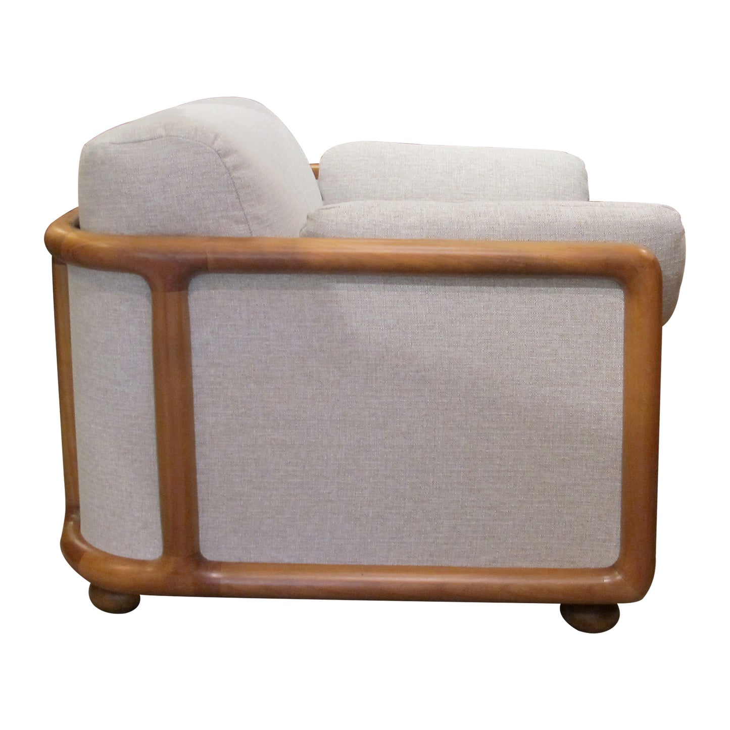 1960s Large Pair of Armchairs with Curved Teak Frame, German