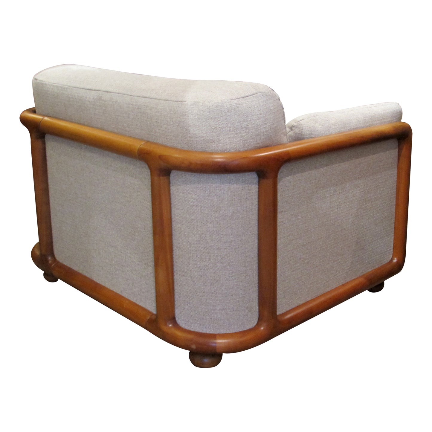 1960s Large Pair of Armchairs with Curved Teak Frame, German