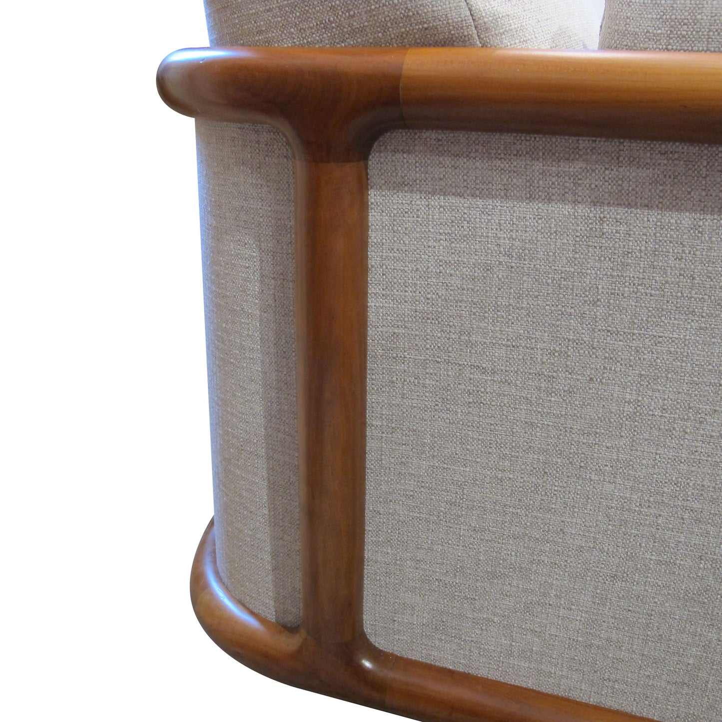 1960s Large Pair of Armchairs with Curved Teak Frame, German